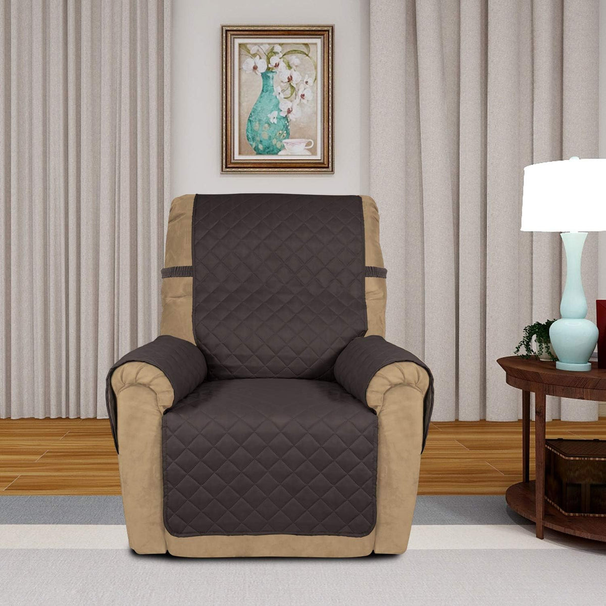PureFit Reversible Quilted Sofa Cover, Water Resistant Slipcover Furniture Protector, Washable