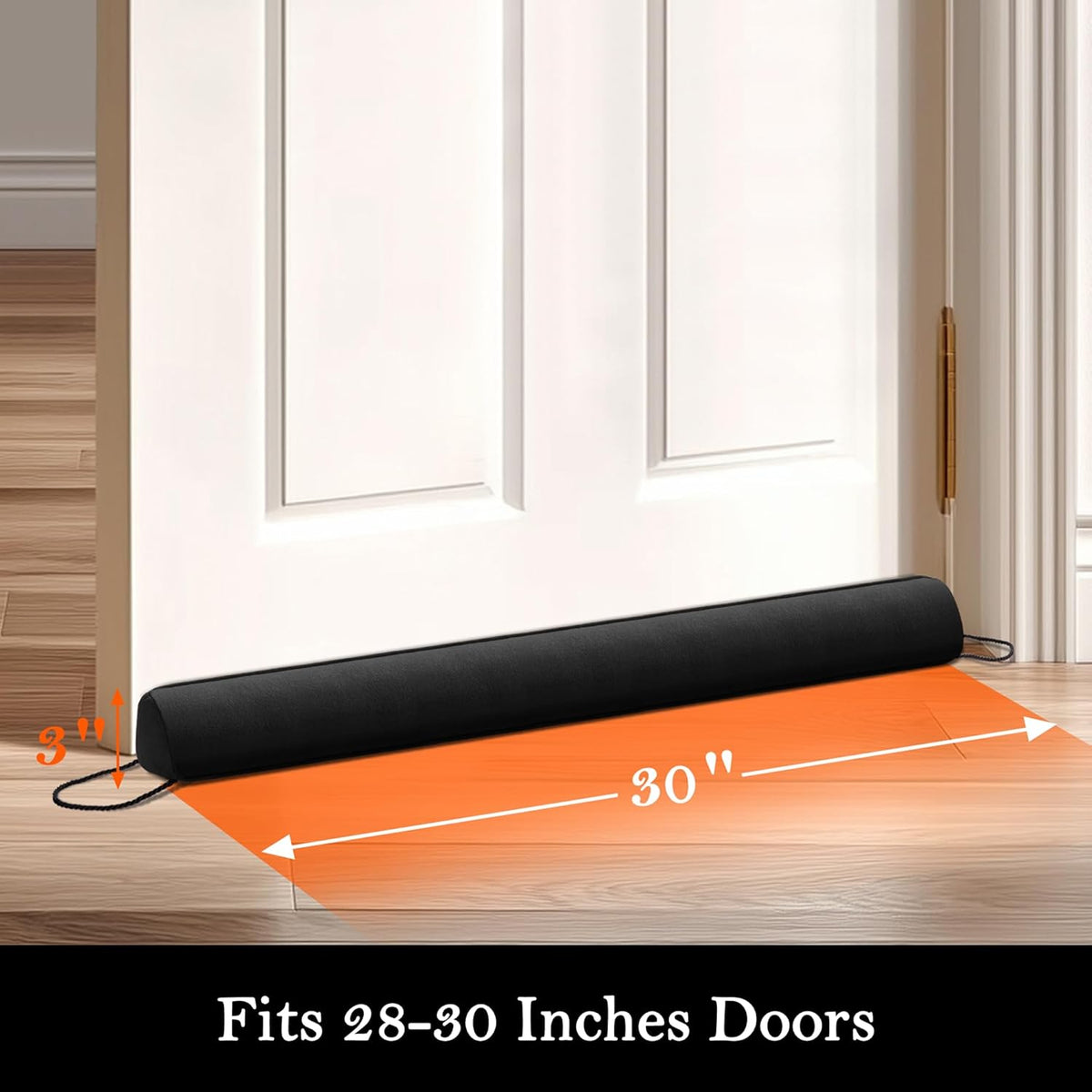 Sunolga 30" Door Draft Stopper Blocks Hot and Cold Air with Removable Washable Cover for Gaps Up to