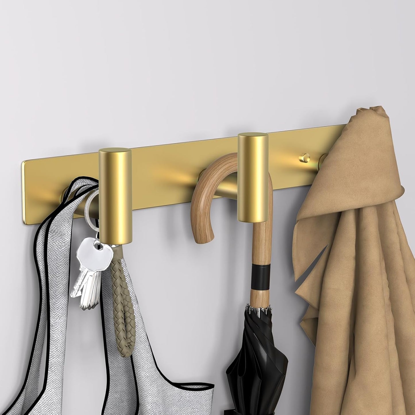 VAEHOLD Hat and Coat Wall Mount Rack - Hooks for Robes, Bags, Keys, and Towels - Bathroom Towel