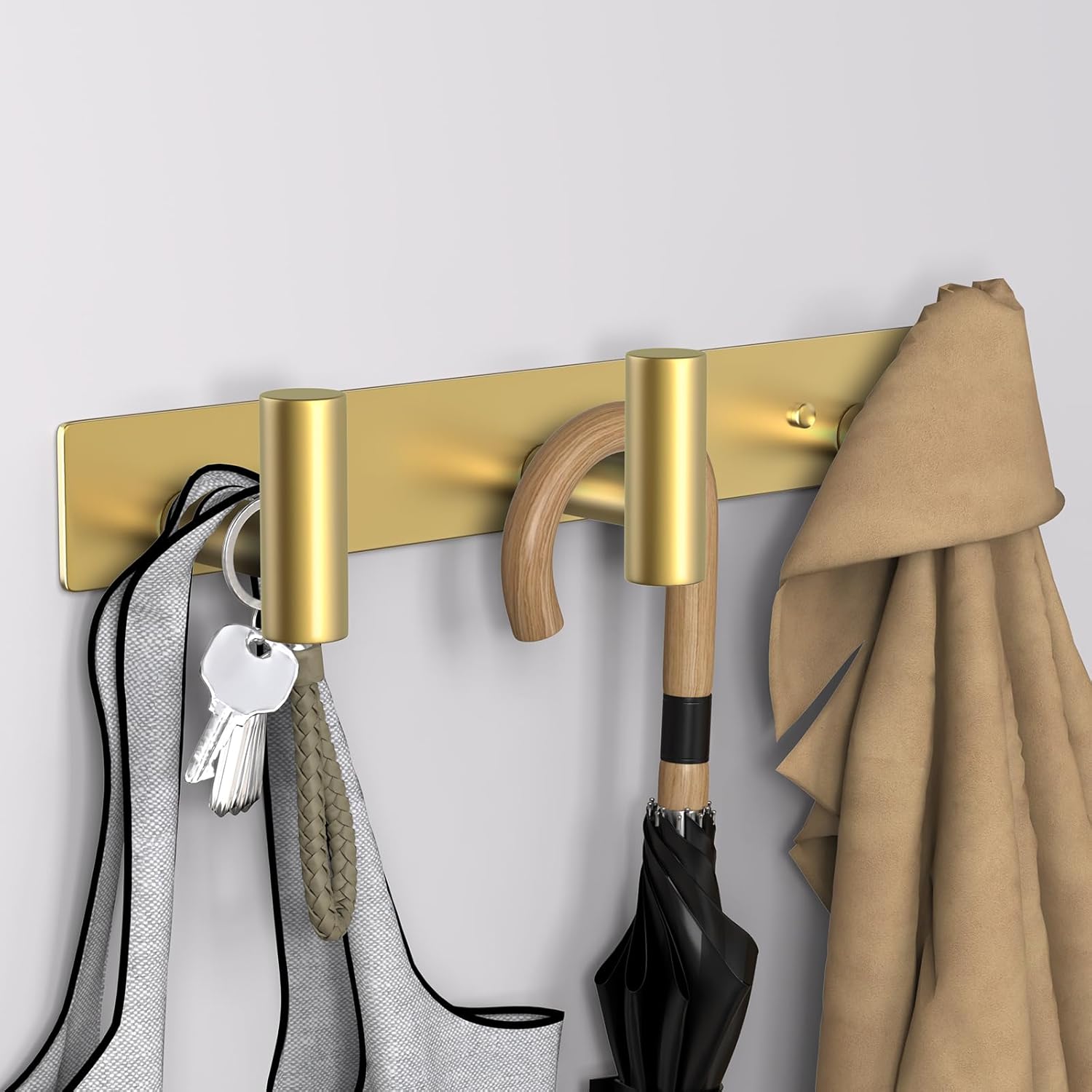 VAEHOLD Hat and Coat Wall Mount Rack - Hooks for Robes, Bags, Keys, and Towels - Bathroom Towel