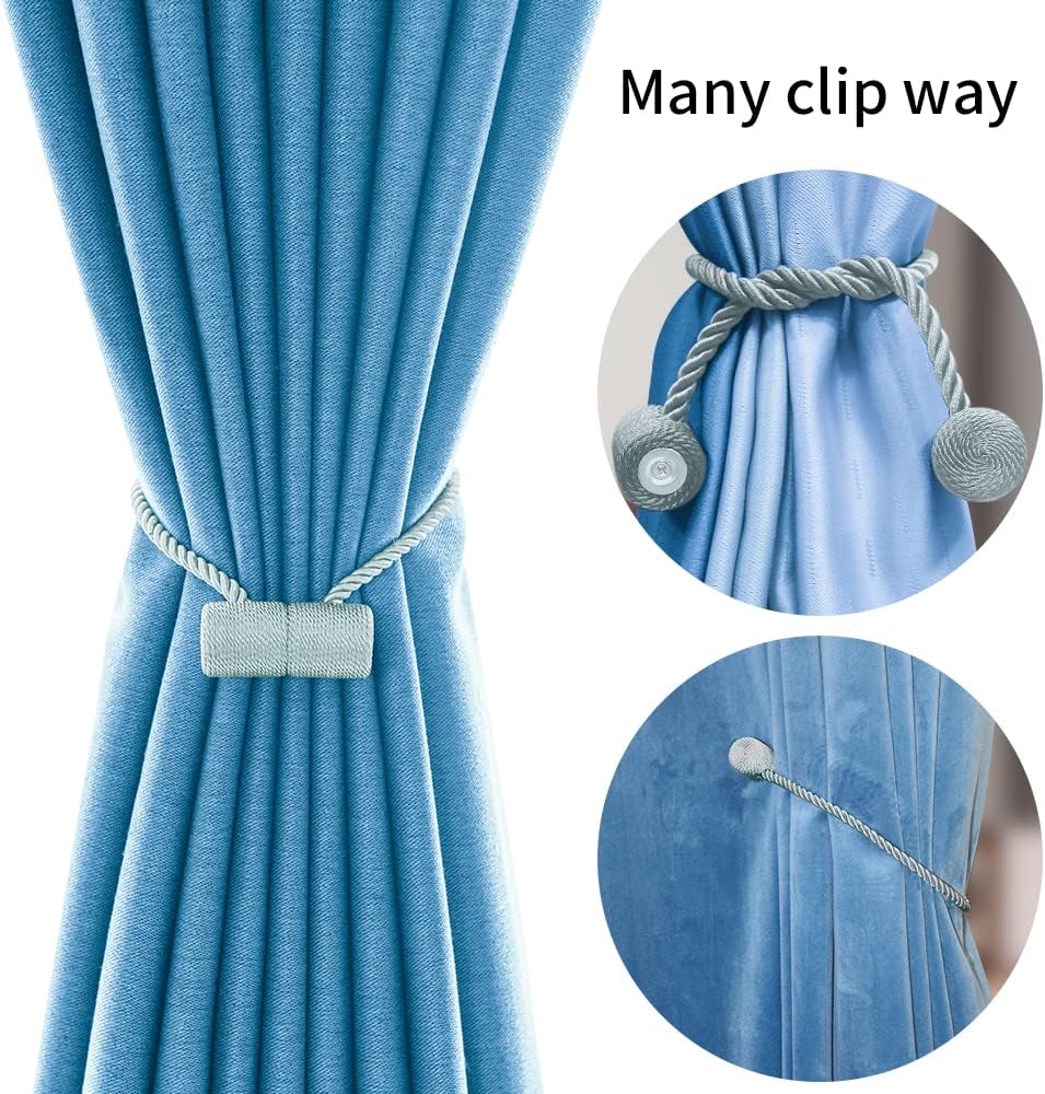 18 Inch Strong Magnetic Curtain Tiebacks, Curtain Holdbacks Modern Upgrade Strong 2021 New Twisted