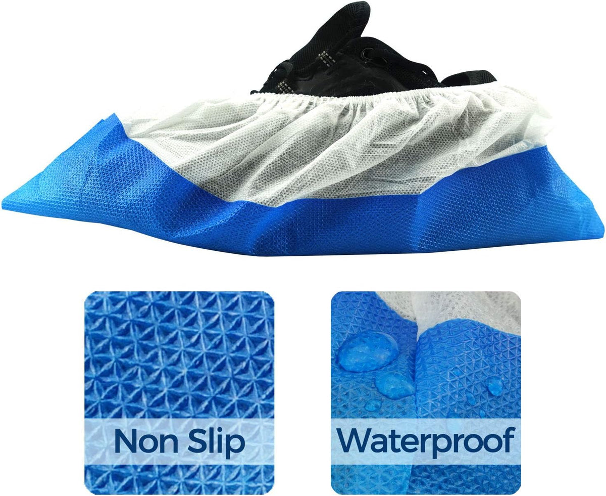 OhanaPro Premium Disposable Non Slip Boot & Shoe Covers - Pack of 50 - Waterproof Double Layer