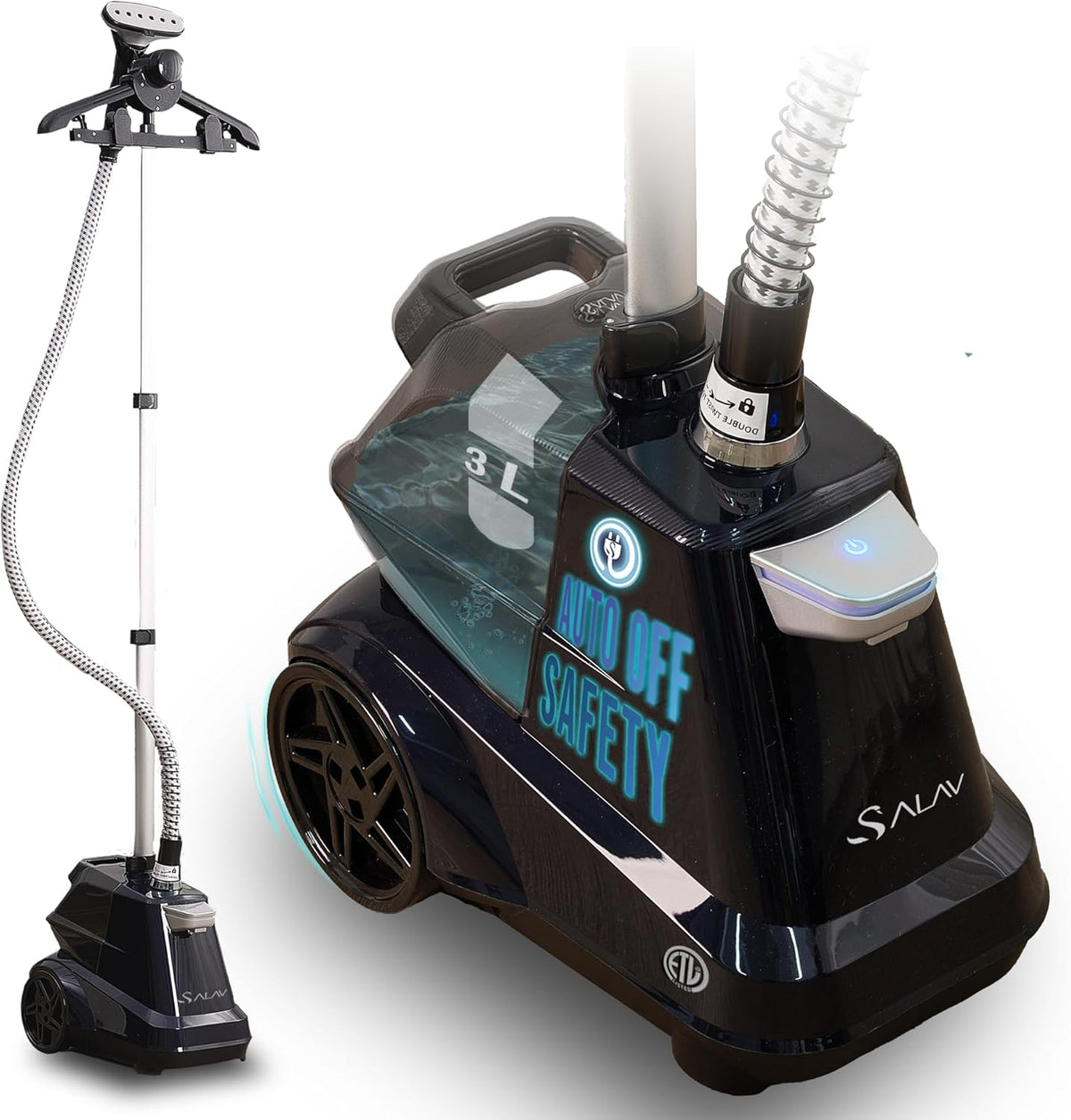 SALAV Commercial-Grade Standing Garment Steamer for Clothes with Auto-Off Safety 1800W Powerful