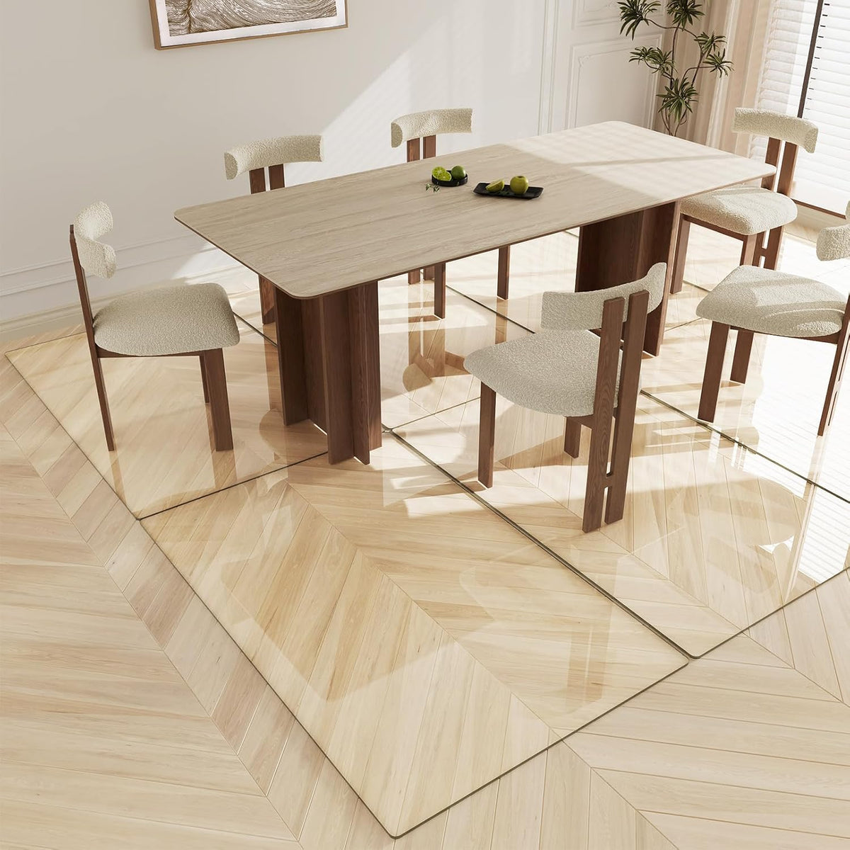 Koonmi Tempered Glass Chair Mat 36"x55" - Premium Office Chair Mat for Hardwood Floors & Low-Pile
