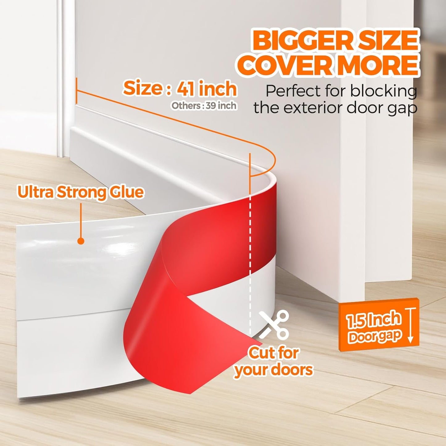 Holikme Door Draft Stopper Under Door Draft Blocker Insulator Doors Sweep Weather Stripping Noise