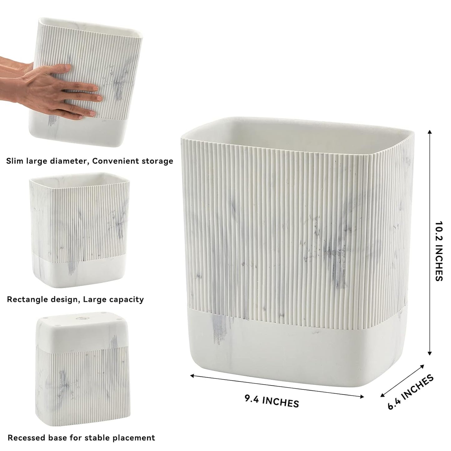 Polytree Bathroom Trash Can 1.8 Gallon(7 Liter) Small Kitchen Garbage Can,Decor Wastebasket for