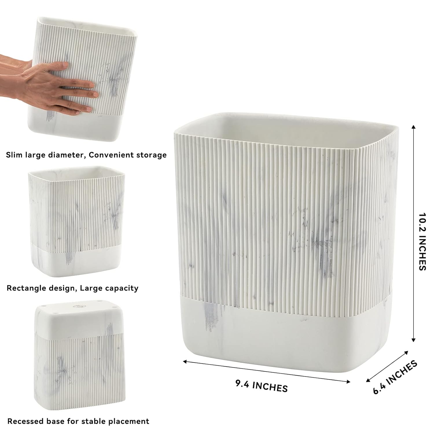 Polytree Bathroom Trash Can 1.8 Gallon(7 Liter) Small Kitchen Garbage Can,Decor Wastebasket for