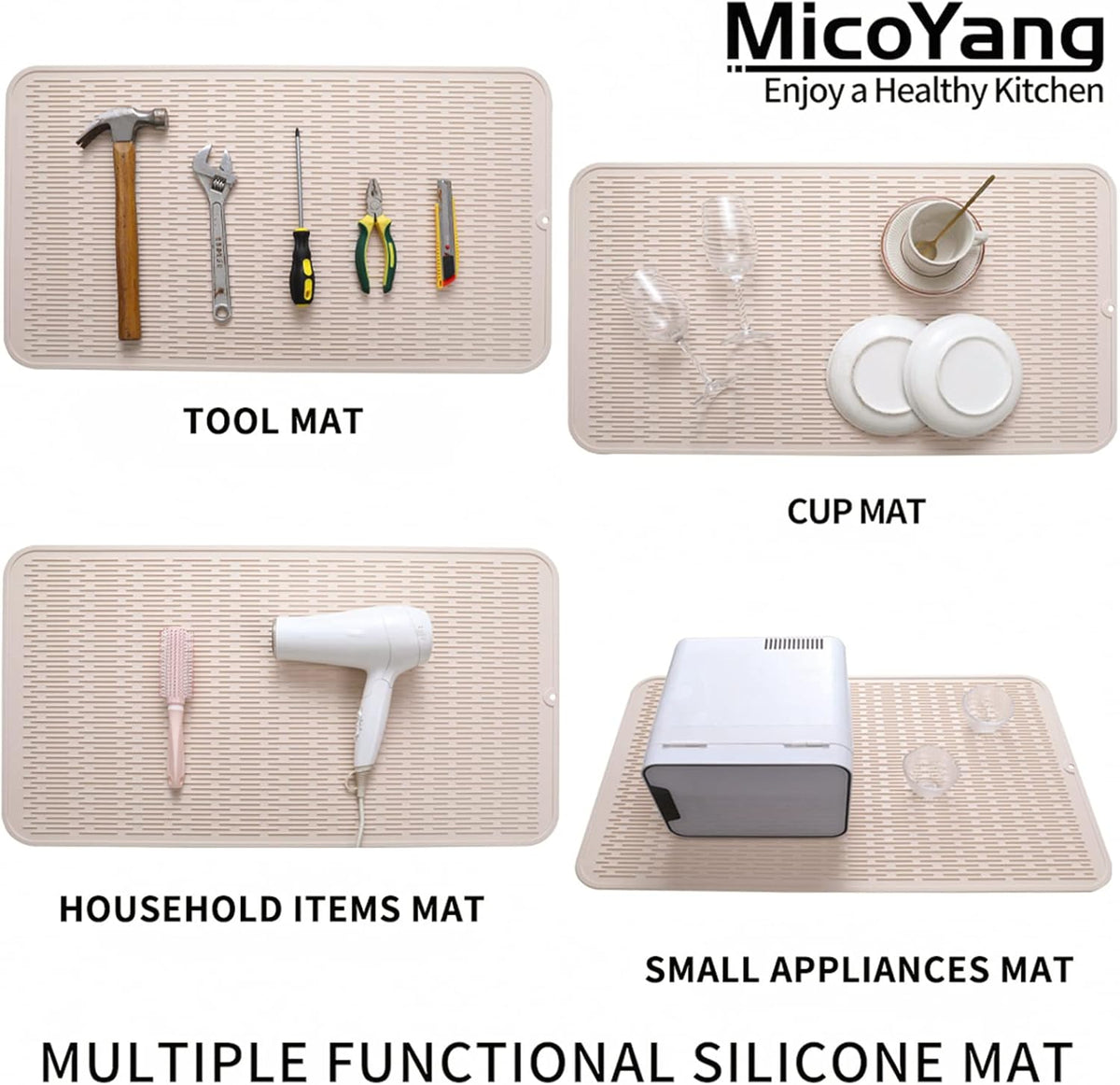 Silicone Dish Drying Mat for Multiple Usage,Easy clean,Eco-friendly,Heat-resistant Silicone Mat for