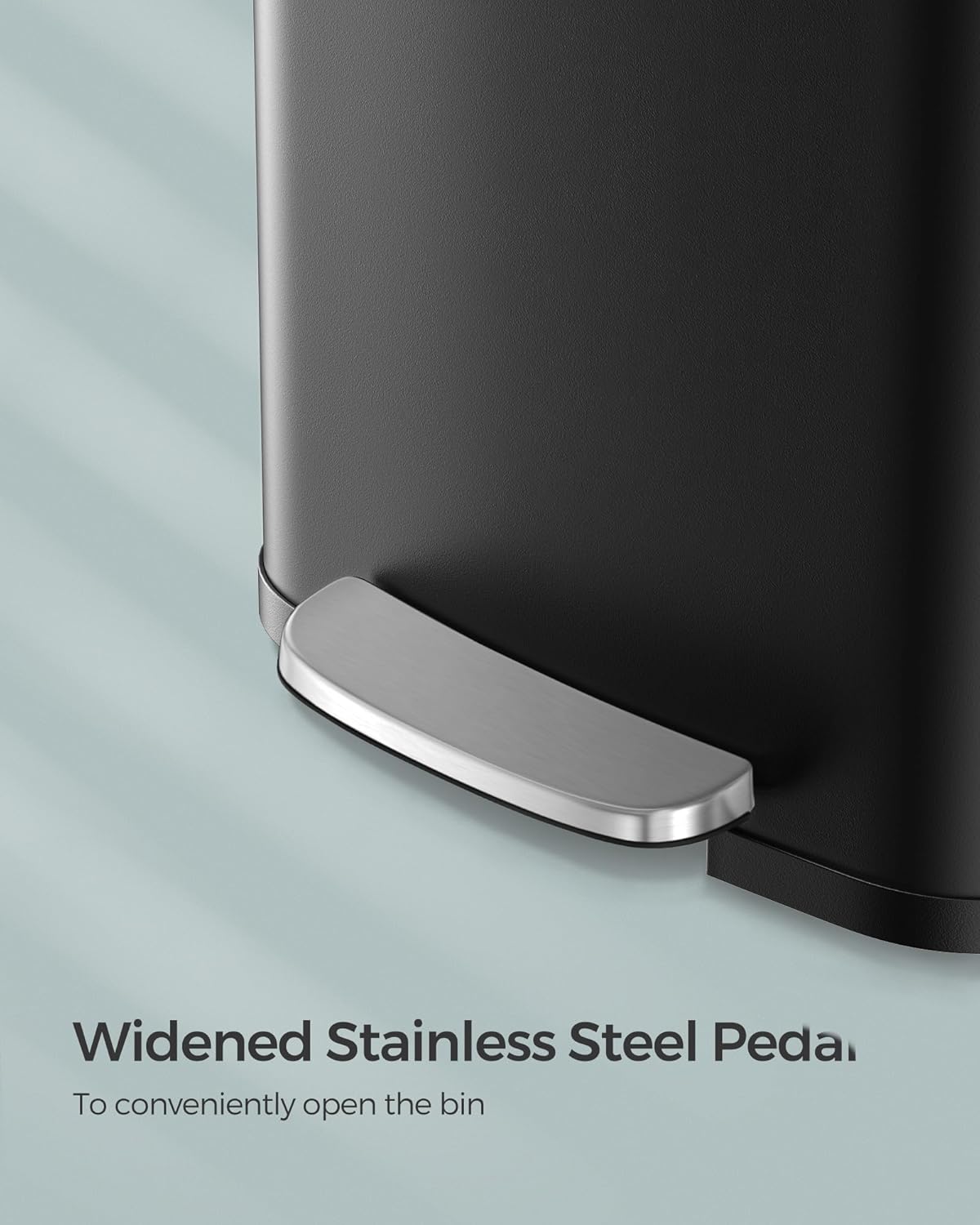 SONGMICS Kitchen Trash Can, 13 Gallon (50 L) Stainless Steel Garbage Can, with Stay-Open Lid and
