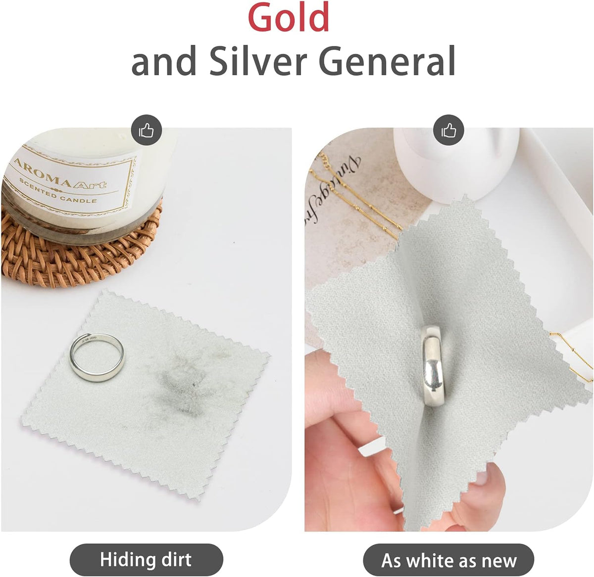 CATIFLIN 100pcs Jewelry Cleaning Cloth, Silver Polishing Cloth Individually Wrapped, Small Jewelry