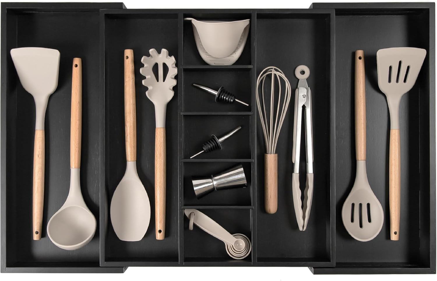 KitchenEdge Adjustable Kitchen Drawer Organizer for Utensils and Junk, Food-Safe Contract Grade