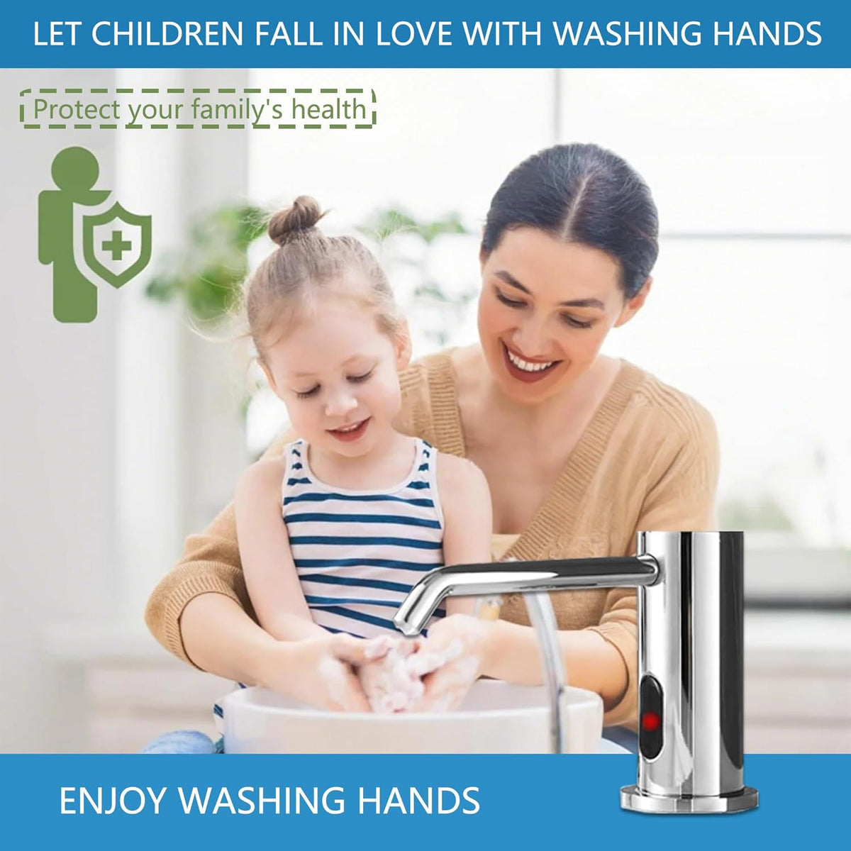 Automatic Soap Dispenser Touchless for Kitchen and Bathroom, Sink Built in Commercial Electric Soap