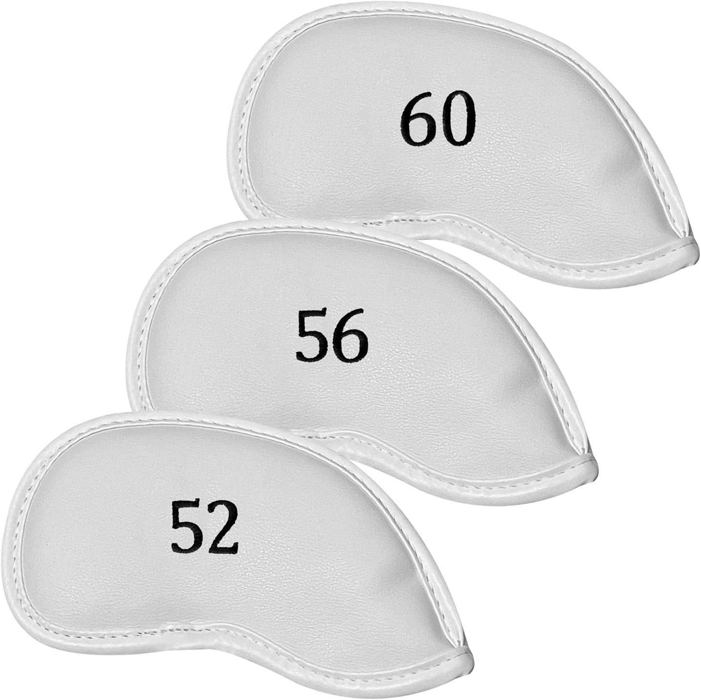 Premium Magnetic Leather Iron and Wedge Golf Club Head Covers | Set of 10 | Fits Most Clubs |