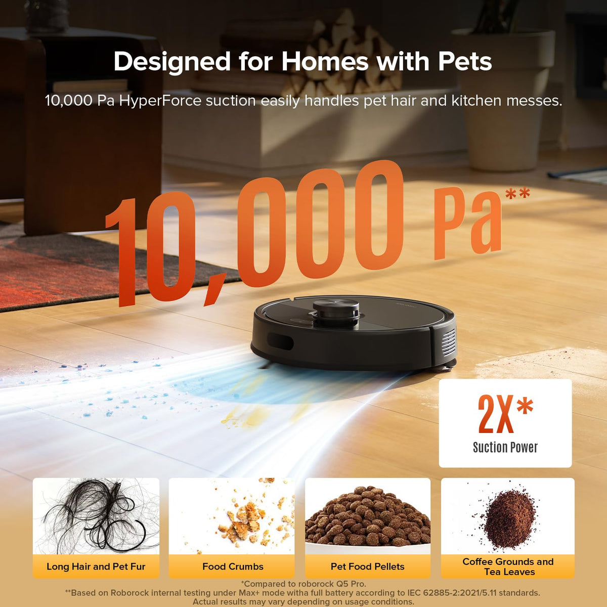 roborock Q7 M5 Robot Vacuum and Mop Combo, 10,000Pa HyperForce Suction, Robotic Vacuum Cleaner