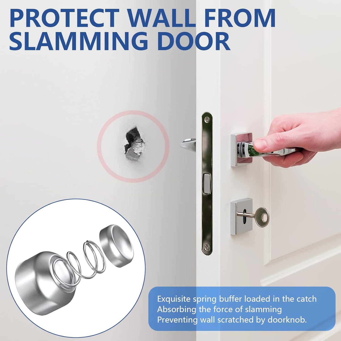 Magnetic Door Stop Stainless Steel，Door Stopper, Heavy Duty for Various Door Types, Keep Your Door