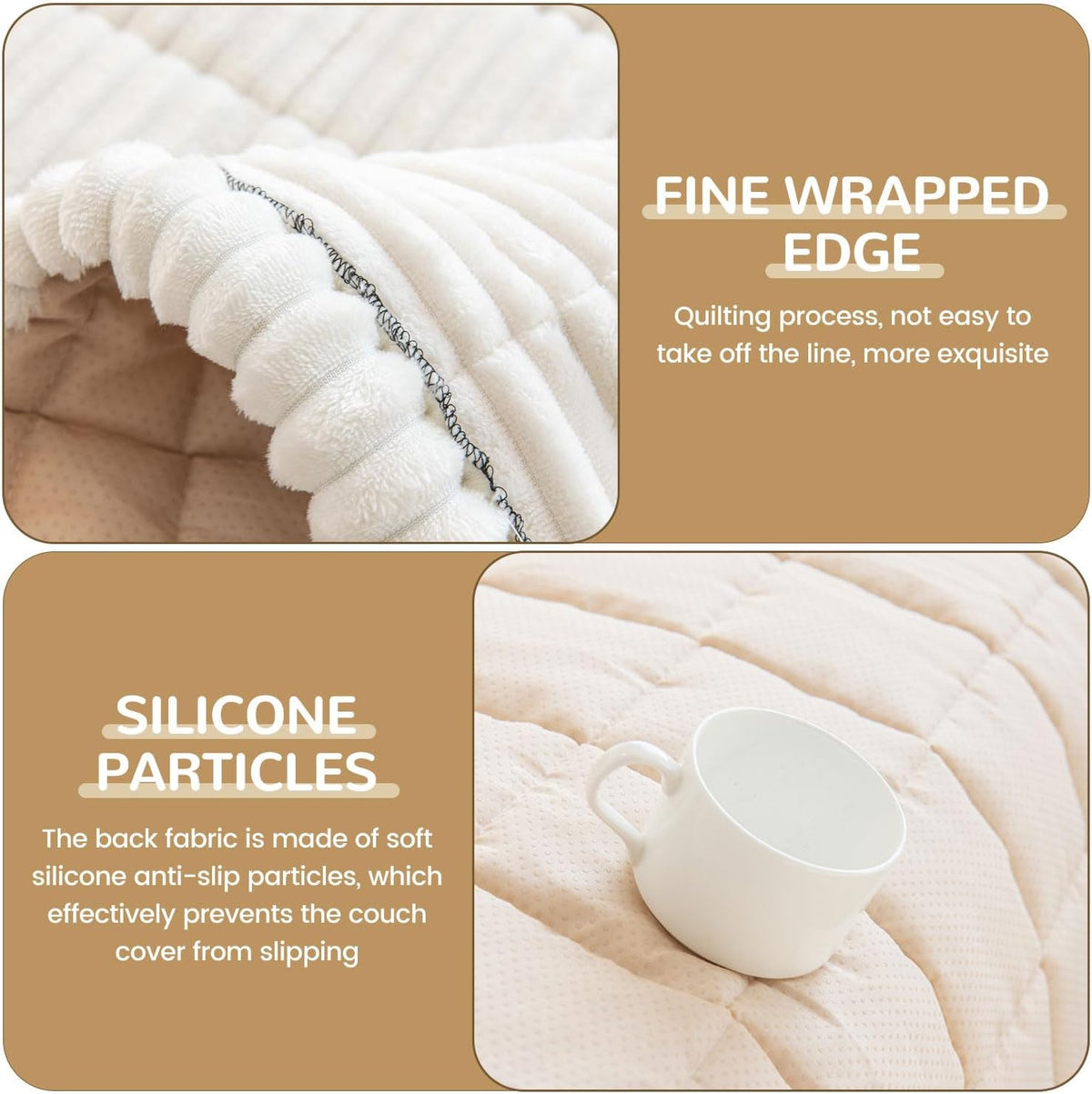 OTOB Dog Couch Covers for 3 Cushion Washable Non Slip Plush Pet Friendly Bed Mat Sofa Cover for