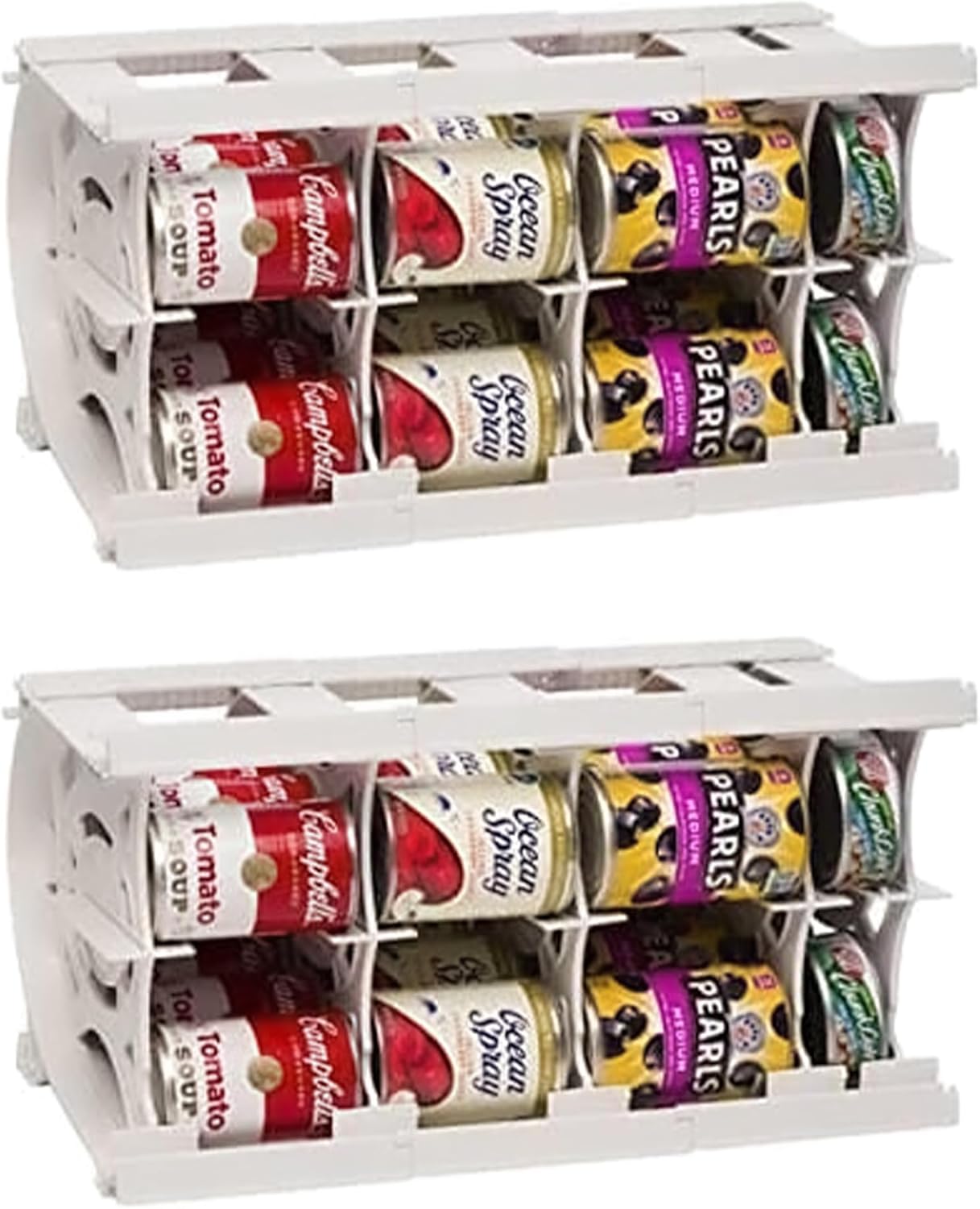 Shelf Reliance Cansolidator Cupboard - 2-Pack Can Organizer for Pantry, Stackable Soda Can Storage