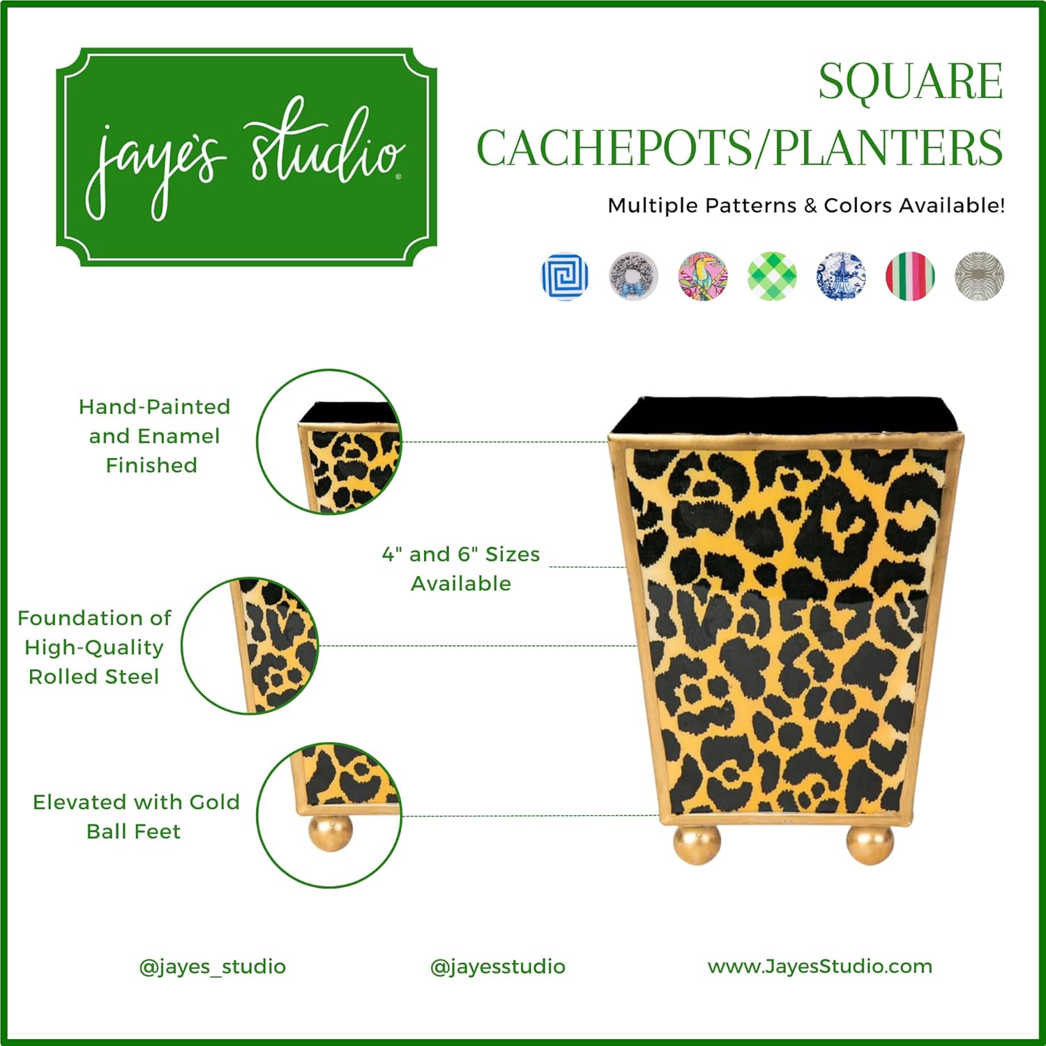 Jaye’s Studio Garden Party Decorative Gold Waste Basket for Bathroom Trash Can no Lid, Bedroom