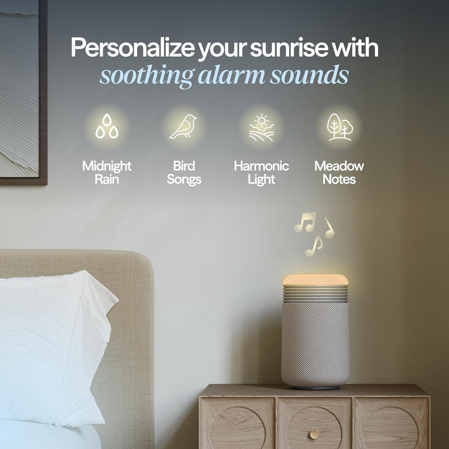 BLUEAIR Purifier for Bedroom - Mini Restful - Sunrise Clock with HEPASilent Filtration and Wake Up