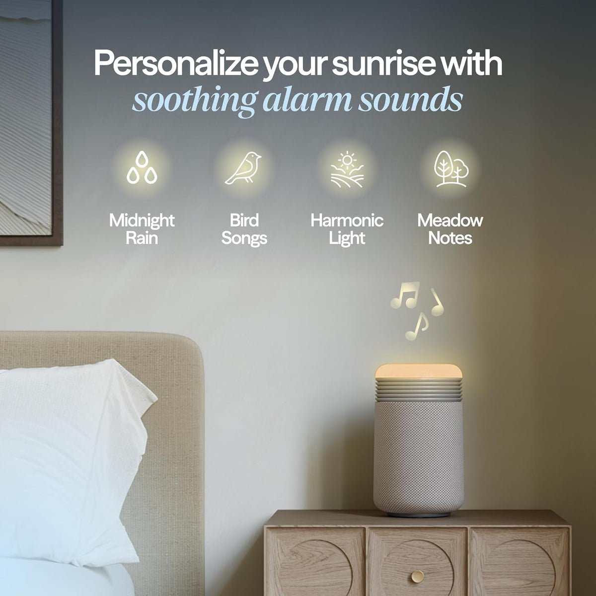 BLUEAIR Purifier for Bedroom - Mini Restful - Sunrise Clock with HEPASilent Filtration and Wake Up