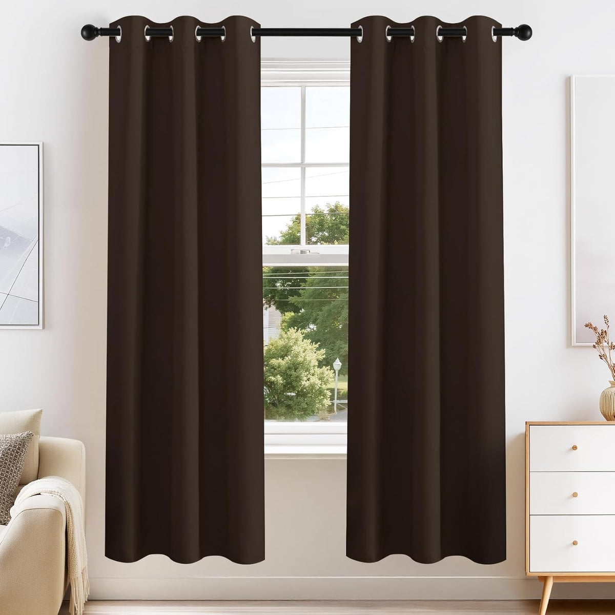 PONY DANCE Blackout Curtain Panels - Window Treatments Room Darkening Thermal Insulated Drapery