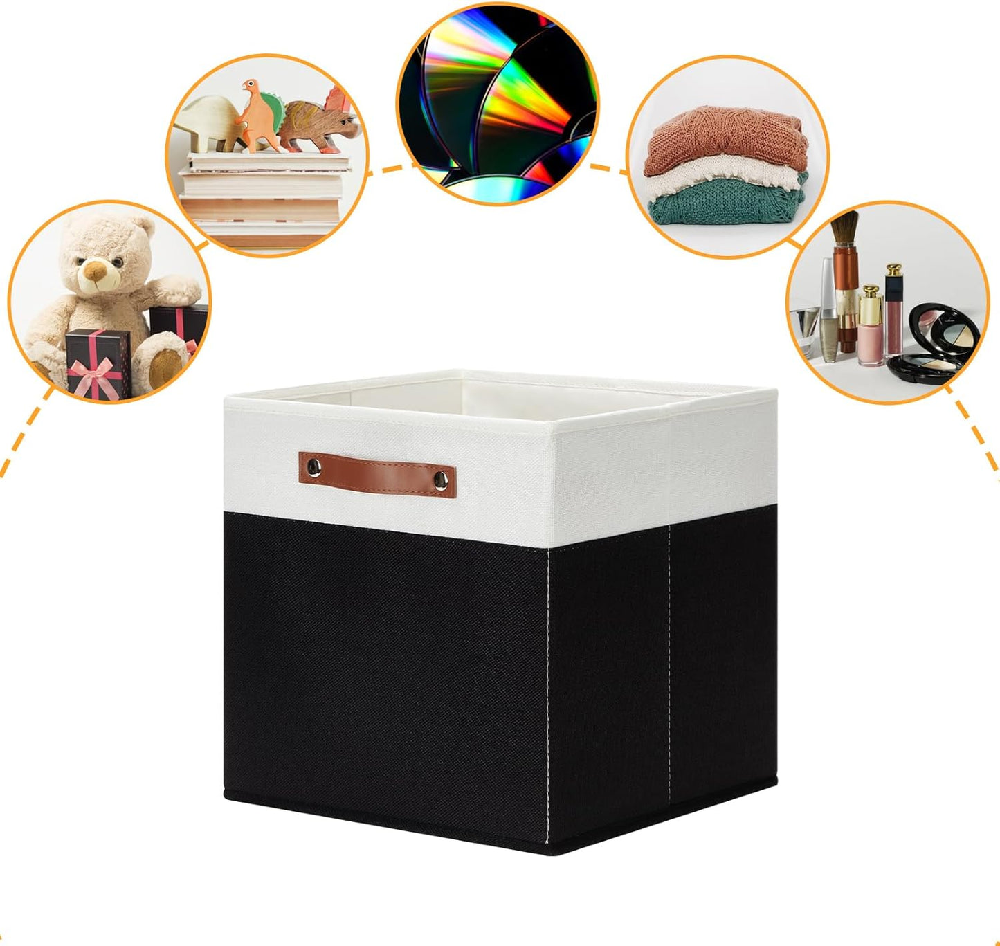 DULLEMELO Storage Cubes 13 inch,Cube Storage Bins with Handles for Organizing,Fabric Storage