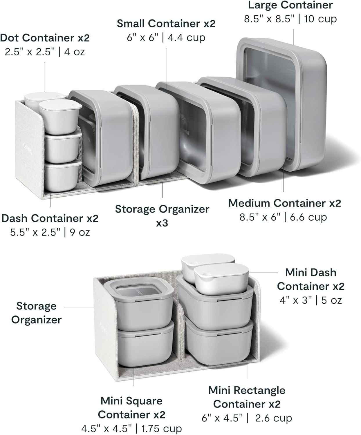 Caraway 25pc Glass Food Storage Set - Glass Storage Containers for Food - Non-Toxic Ceramic-Coated