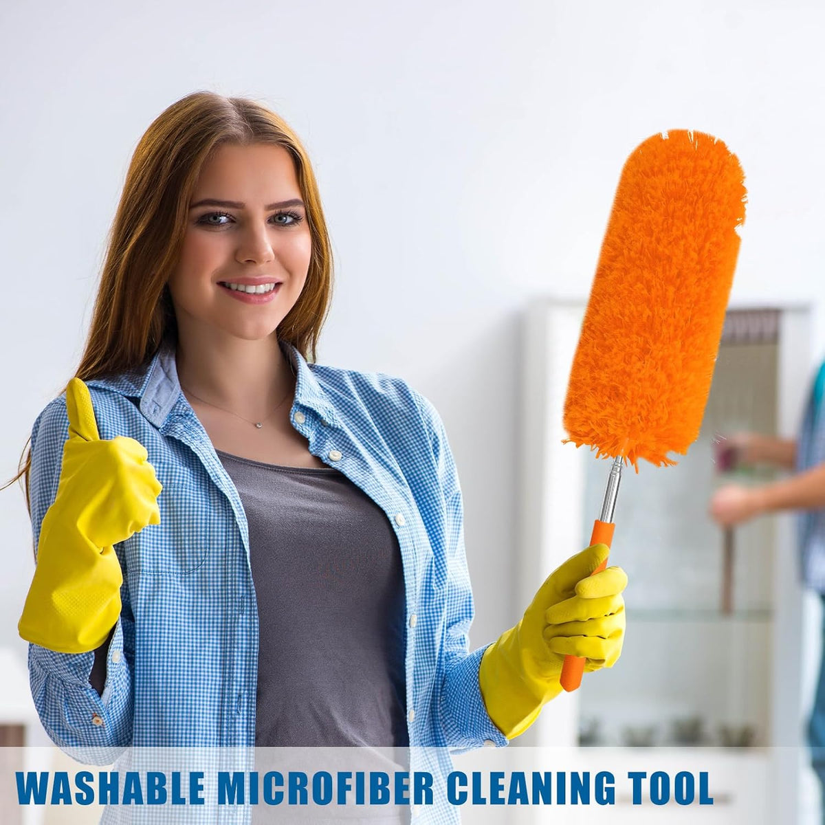 Tanlade 12 Pcs Microfiber Feather Duster for Cleaning 13-31 Inch Extendable Cobweb Dusters Ceiling