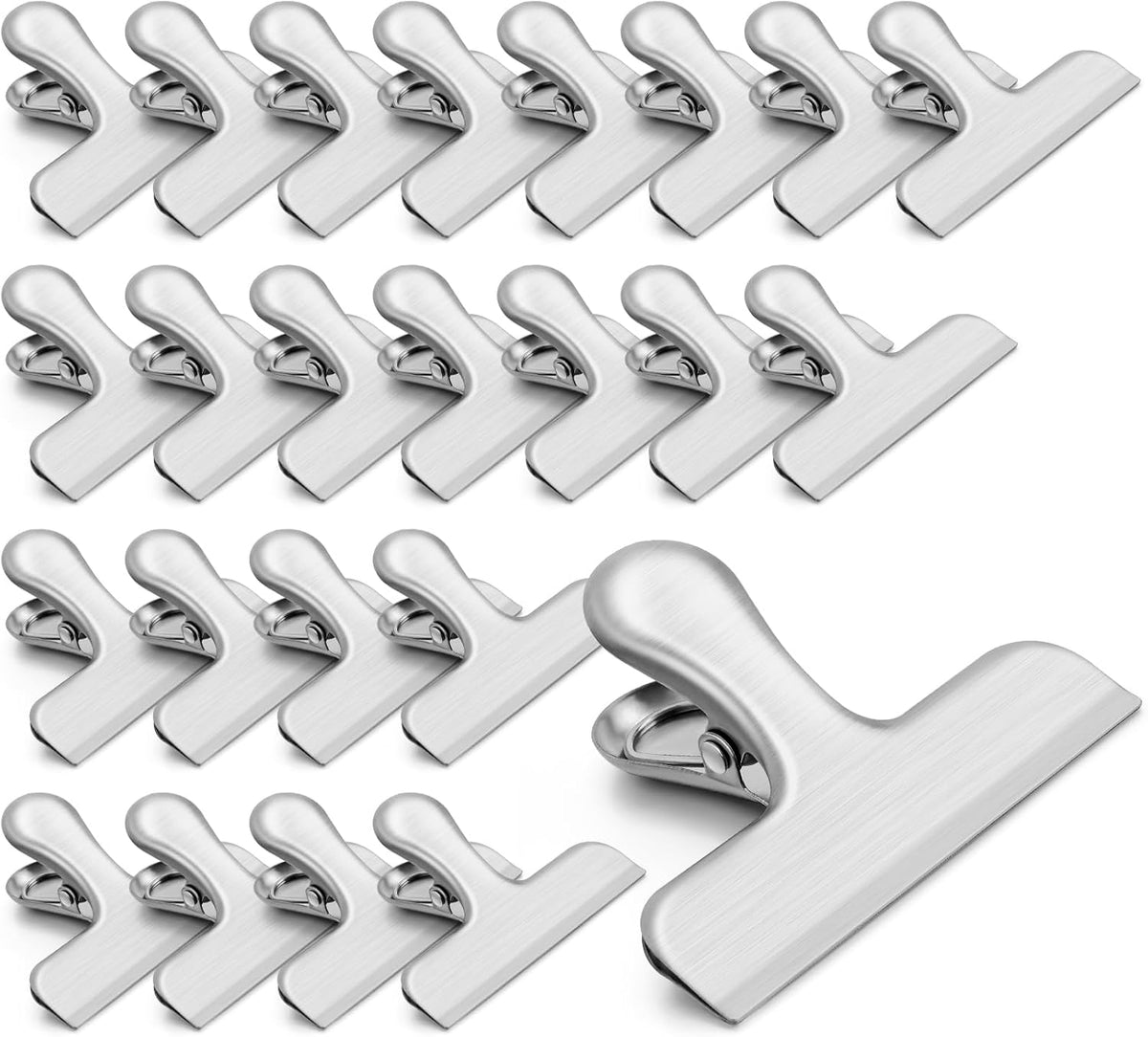 VNDUEEY 24 Pack Stainless Steel Chip Clips, Bag Clips for Food, Heavy Duty Snack Clip Clip to Seal