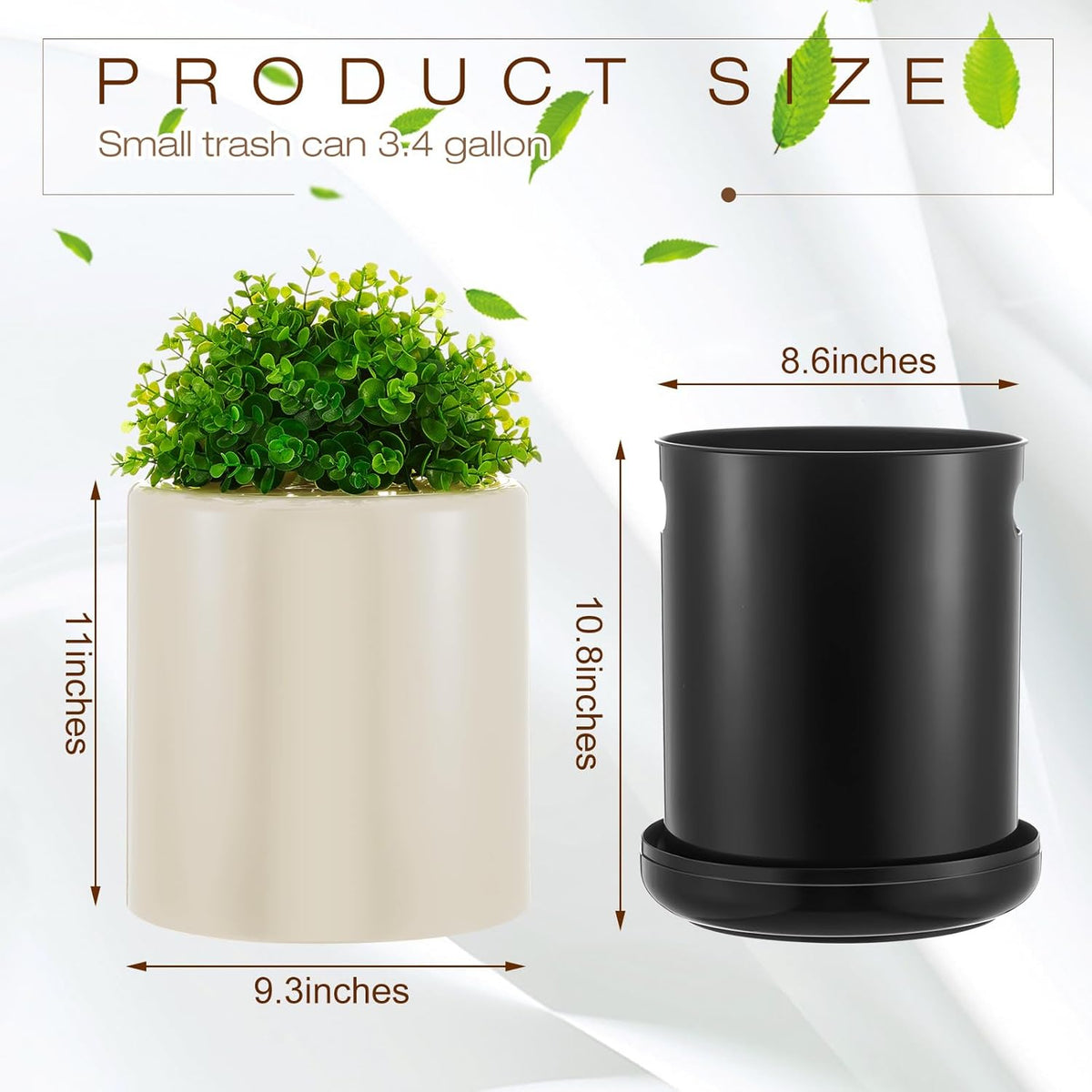 Dog Poop Trash Can Outside 13 L/ 3. 4 Gal Dog Waste Trash Can with Lid, Plant-Styled, Double-Layer