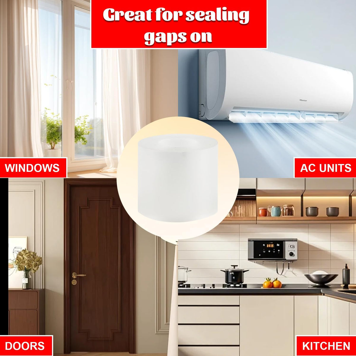Transparent Window Weather Sealing Tape 3 Inch x 33 FT Weather Stripping Residue-Free Clear Window