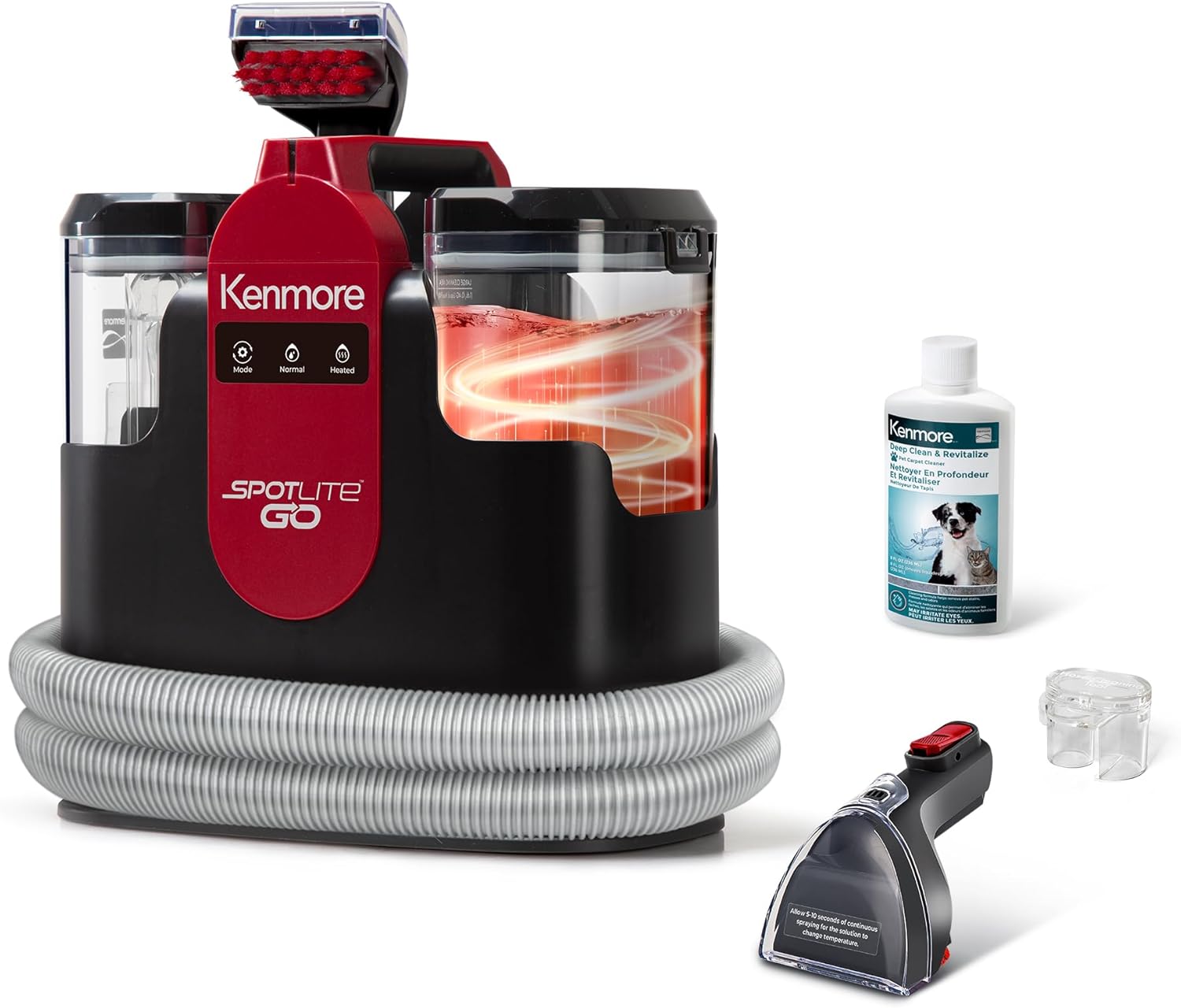 Kenmore KW1050 SpotLite™ Go Portable Heated Carpet & Upholstery Spot Cleaner, 16Kpa Power Suction
