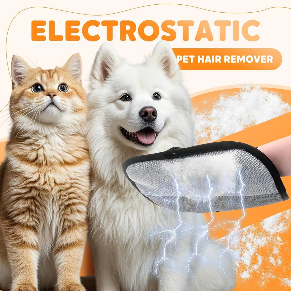 Pet Hair Remover Gloves for Cats Dogs,Electrostatic Glove Pet Hair Gloves,Cat Dog Grooming Glove