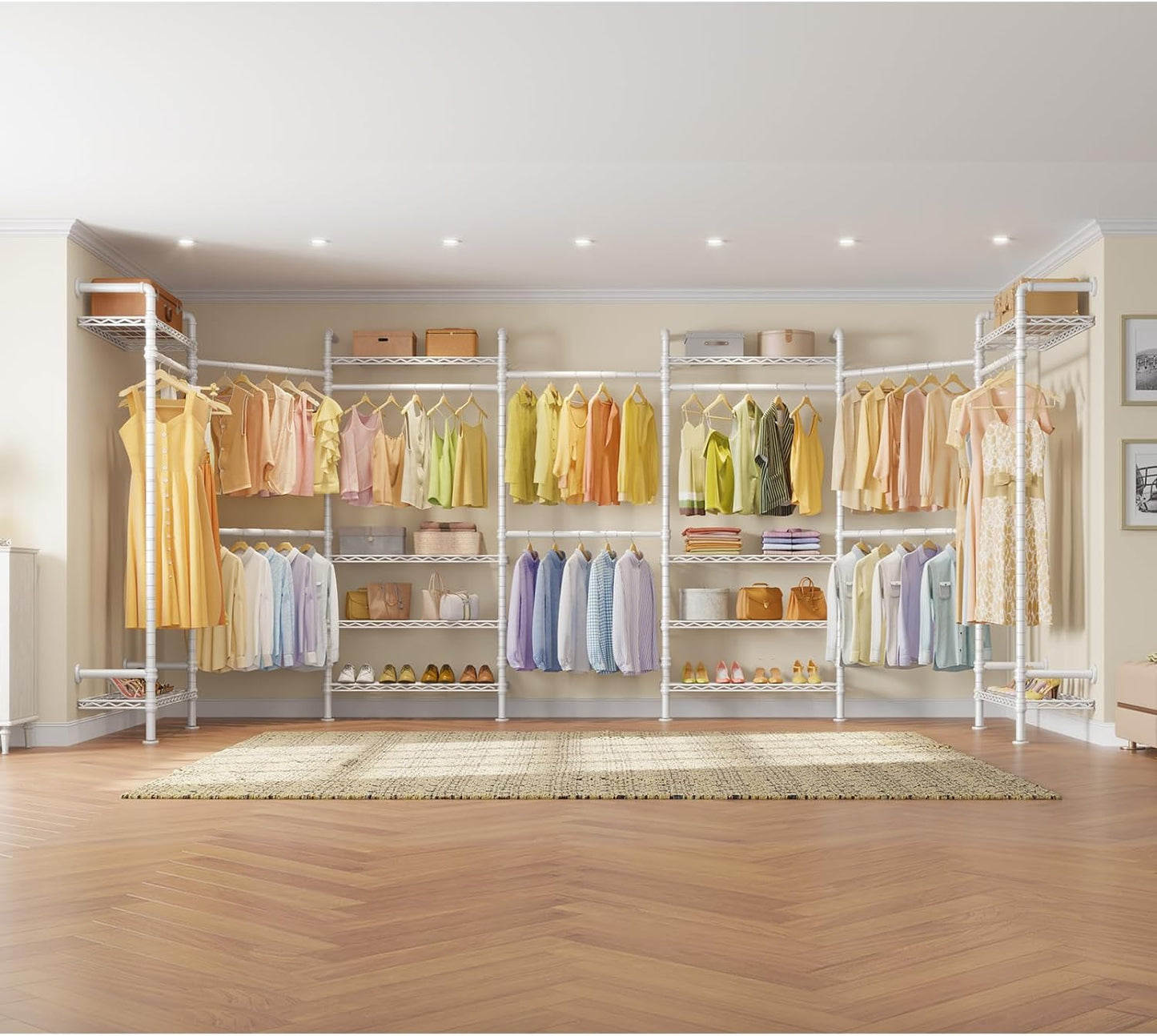 Timate F3 Garment Rack Heavy Duty Clothes Rack for Hanging Clothes, Expandable Industrial Pipe Wall