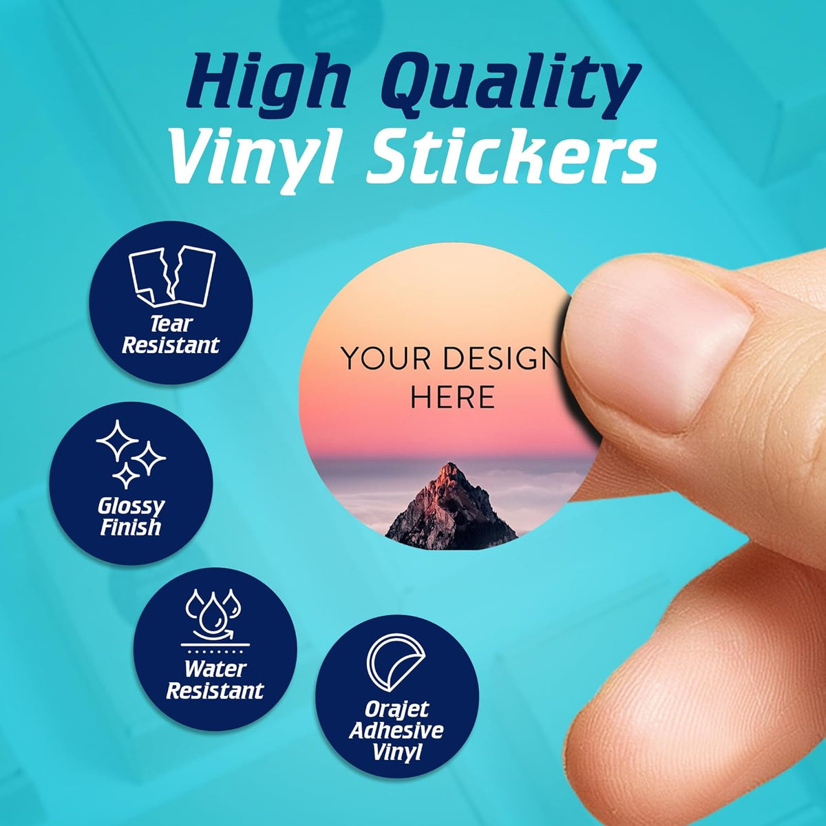100 Custom Vinyl Stickers - Upload Your own Image, Text, Design, Logo - Personalized Logo Labels