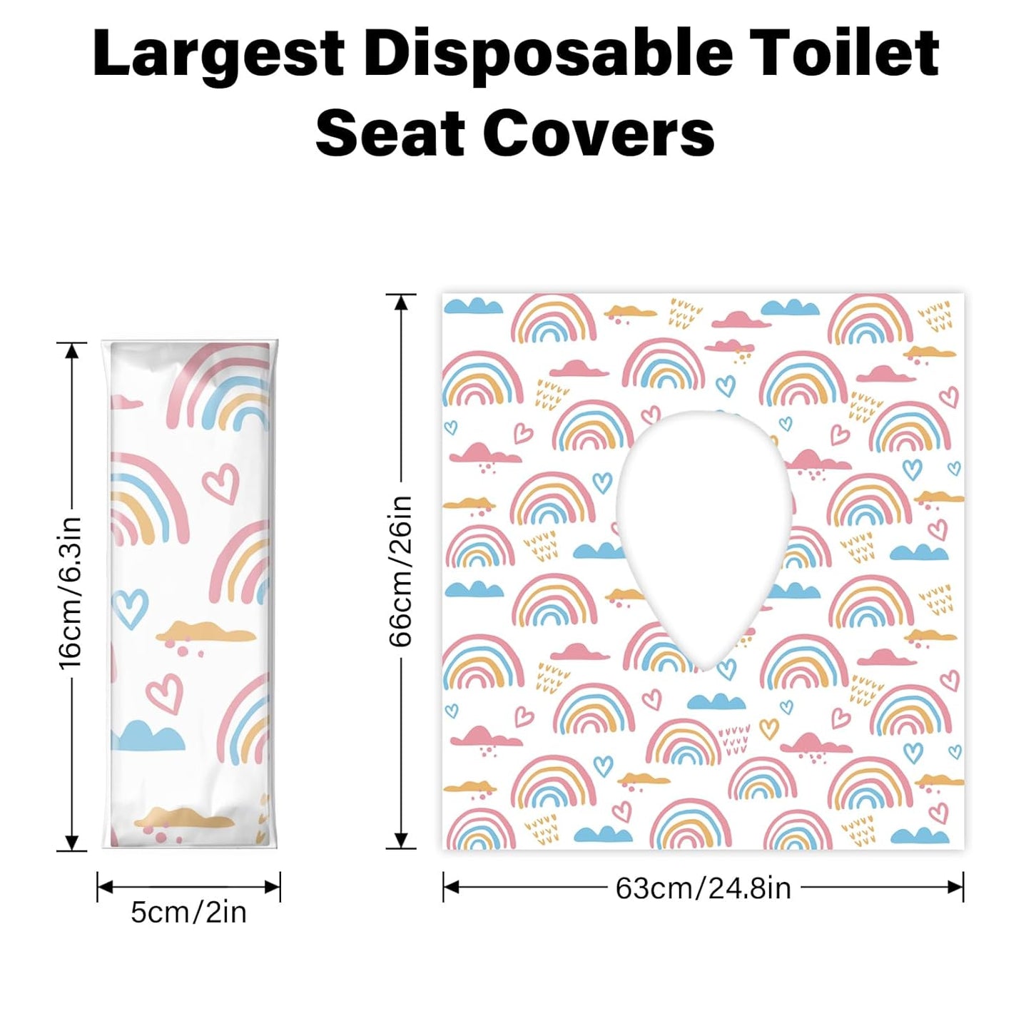 60 Pack Toilet Seat Covers Disposable, Extra Large Waterproof Toilet Cover for Toddlers & Adults