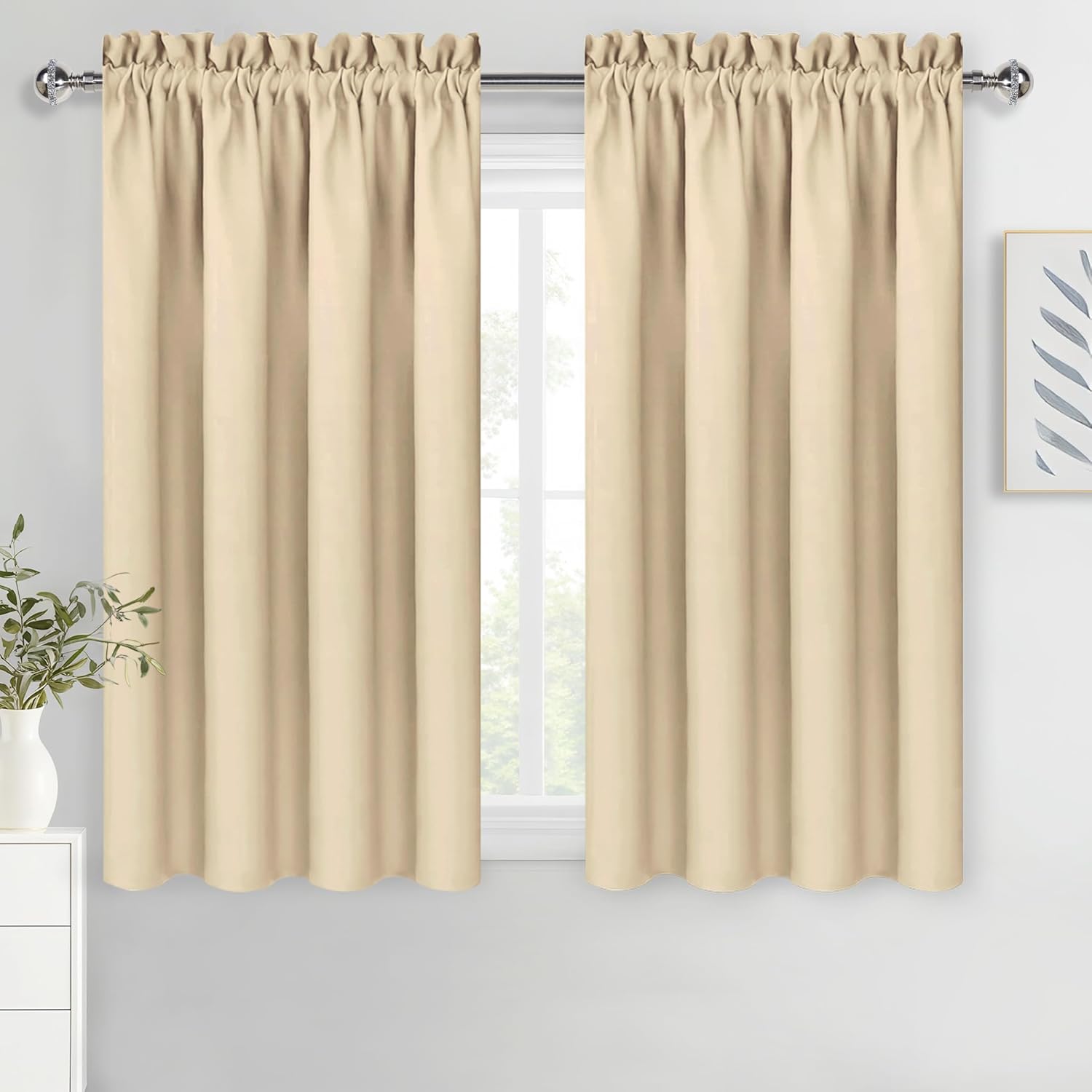 DWCN Blackout Curtains Room Darkening Thermal Insulated Bedroom Curtains Window Curtain Panels, 52