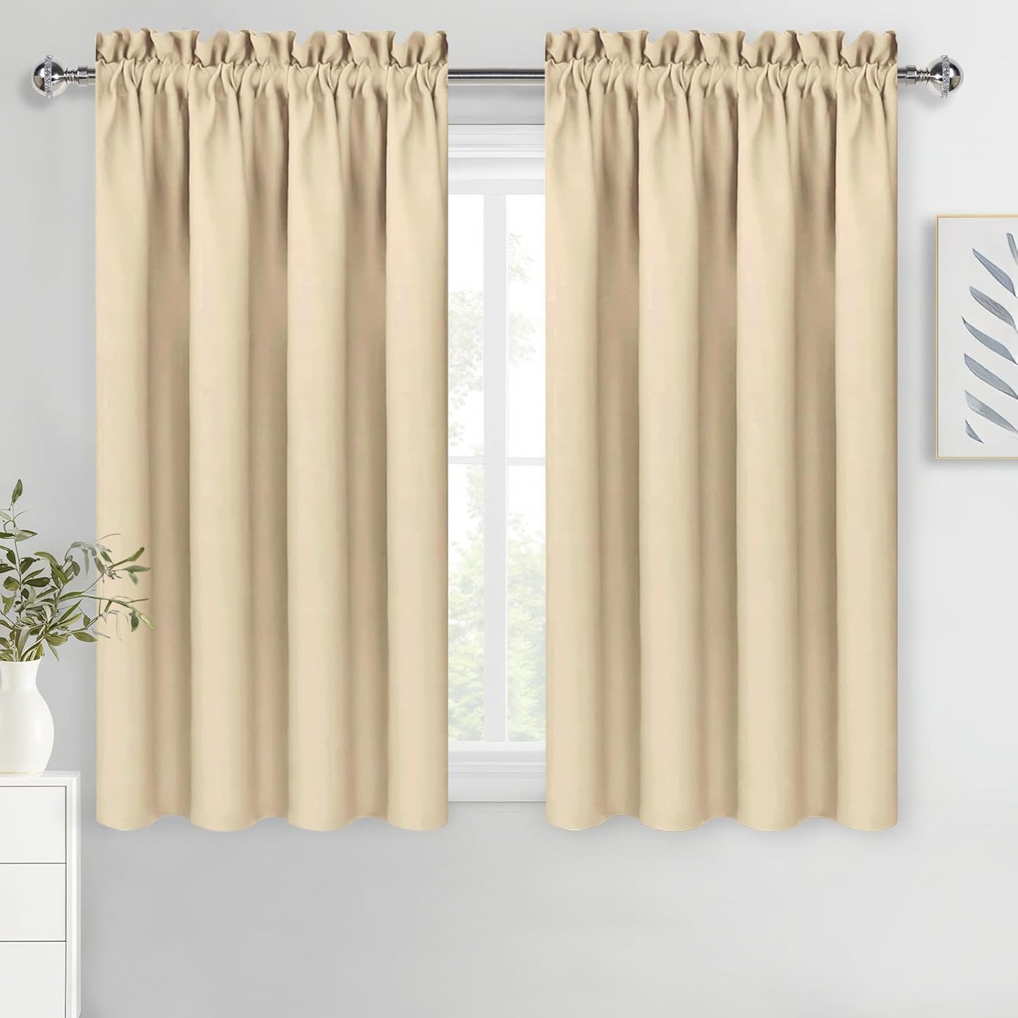 DWCN Blackout Curtains Room Darkening Thermal Insulated Bedroom Curtains Window Curtain Panels, 52