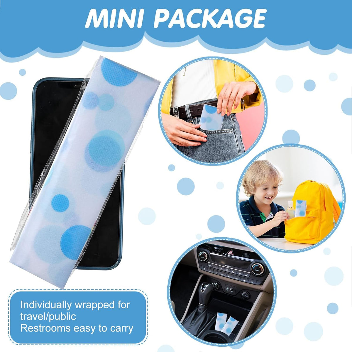 50 Packs Disposable Toilet Seat Covers Extra Large Individually Wrapped for Kids and Adults