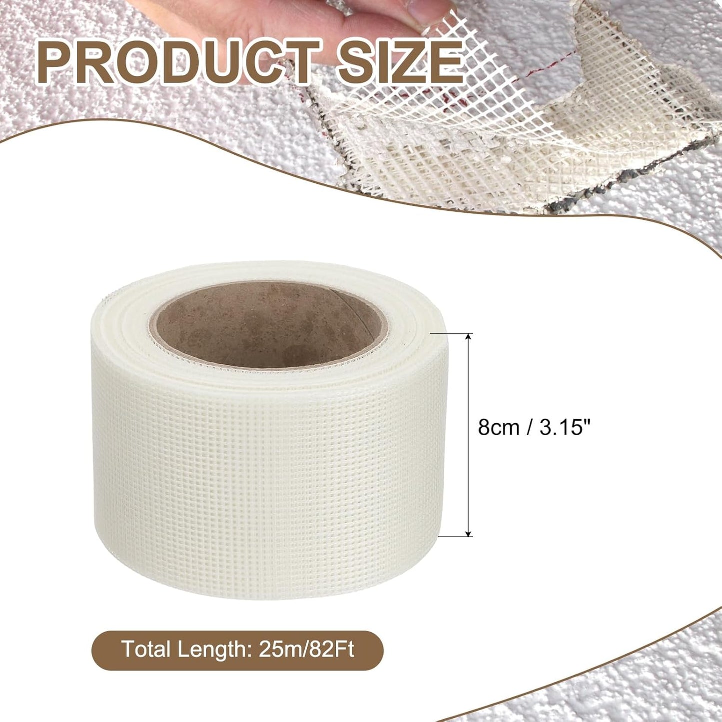 PATIKIL Drywall Repair Mesh Tape, 3 inch x 82 ft Fiberglass Repair Patch Self-Adhesive Dry Wall
