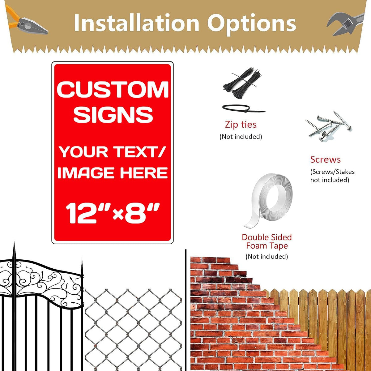 custom company signs,Aluminum Weatherproof Metal Sign Multiple Sizes Custom Personalized Text And