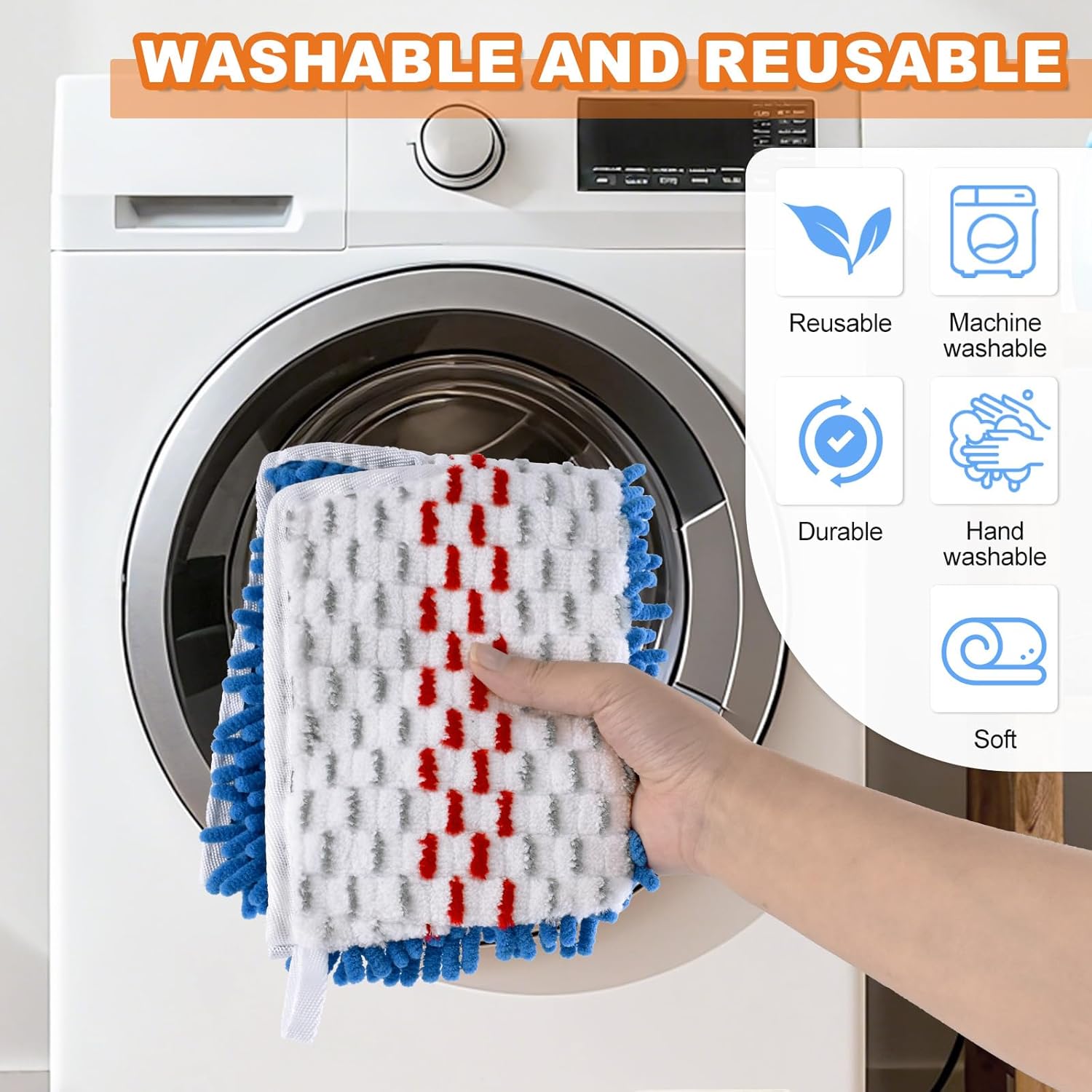 Microfiber Mops for Floor Cleaning, Flat Mop for Wet & Dry Use, Dust Mop for Hardwood Floors with 3
