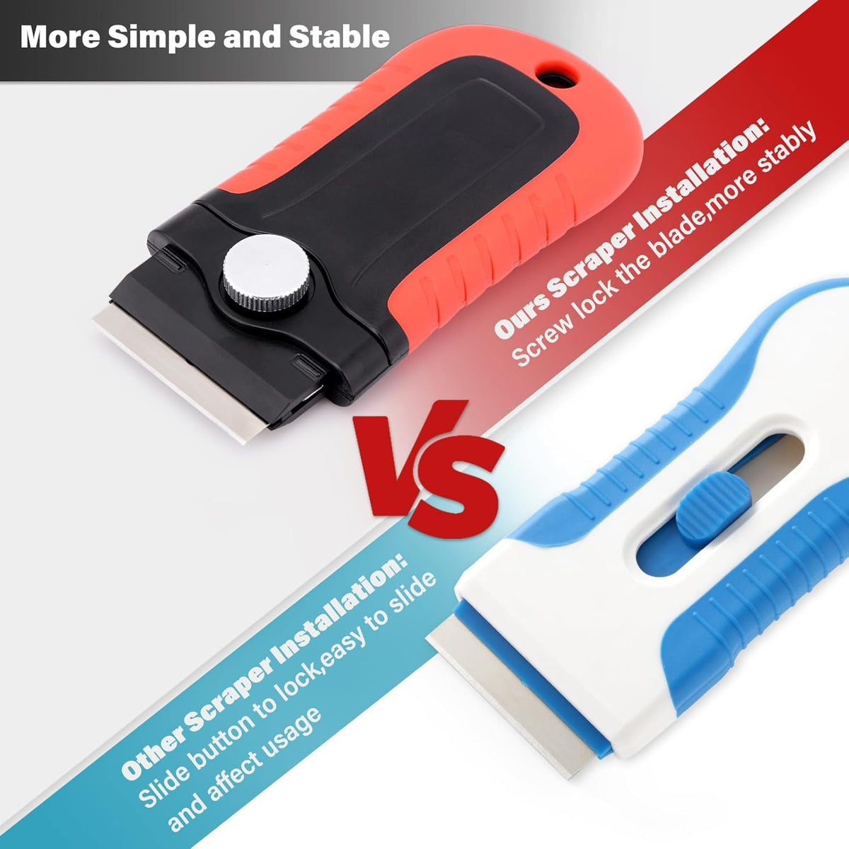 Gomake Razor Blade Scraper Tool with Blade Storage Container, Glass Cooktop Stove Scraper with