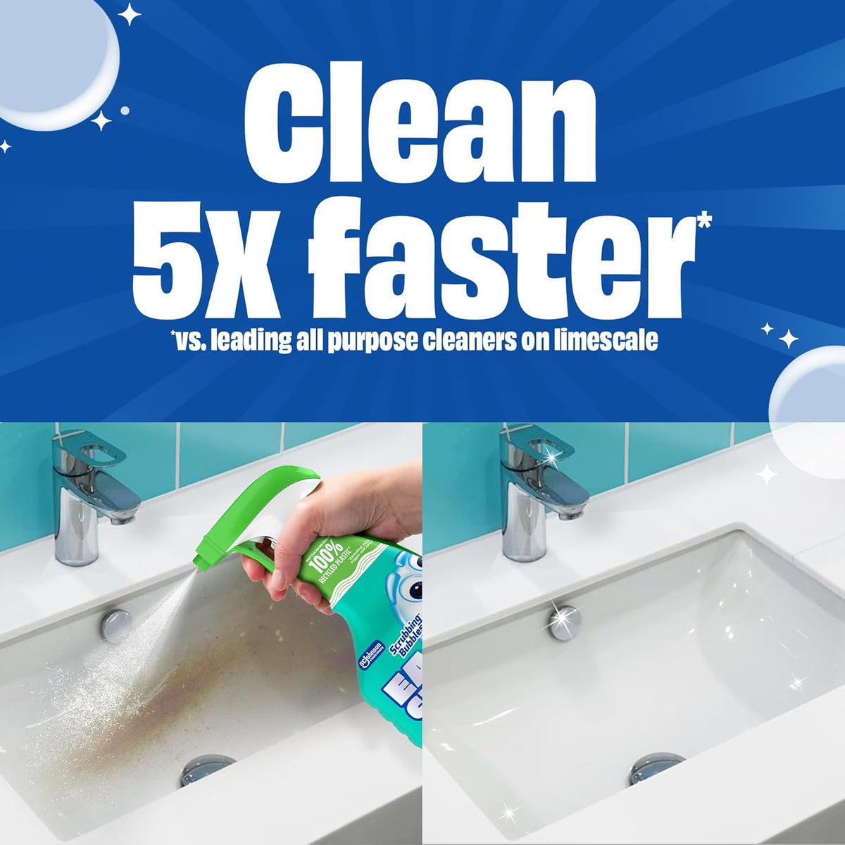 Scrubbing Bubbles Easy Clean Foaming Multipurpose Bathroom Cleaner Spray, Bottle Made from 100%