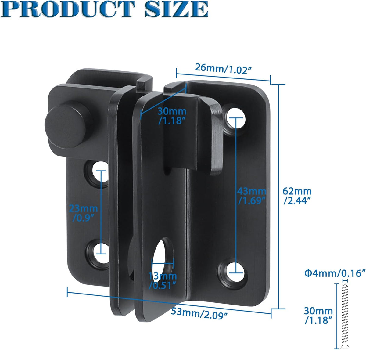 Alise Flip Latch,Gate Latches Slide Bolt Latch Safety Door Lock Catch for Barn Cabinet Pet Cage