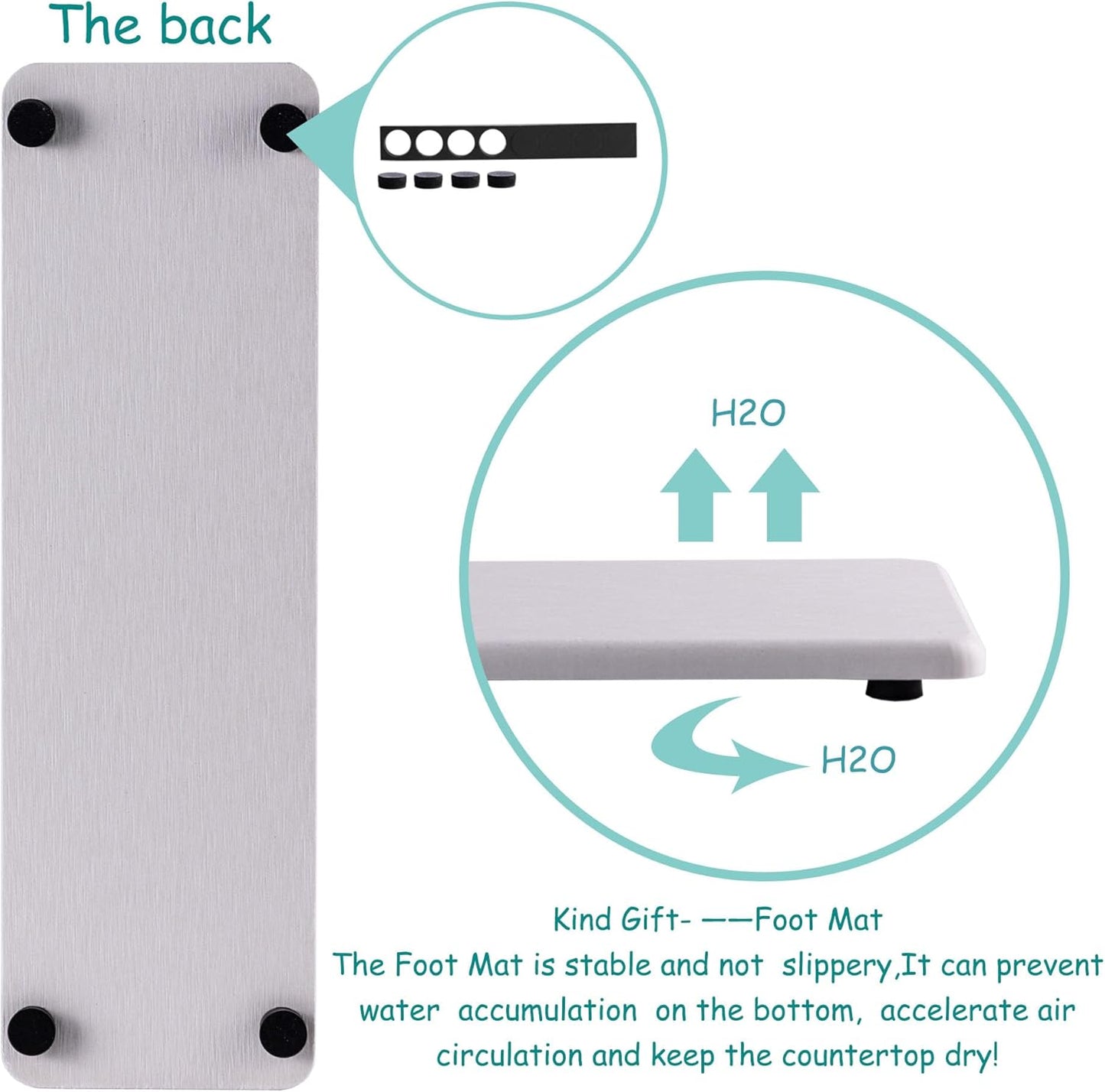2 Pcs Water Absorbing Stone Trays, Kitchen/Bathroom Sink Soap Dish, Diatomite Tray Used for Hand