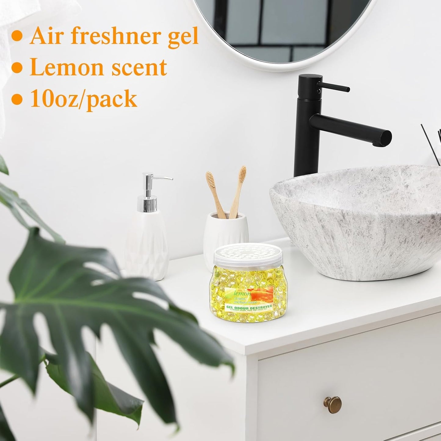 9 Pack Odor Eliminator Gel Beads Bulk 10 Ounces Air Freshener Gel Beads Odor Eliminator for Home