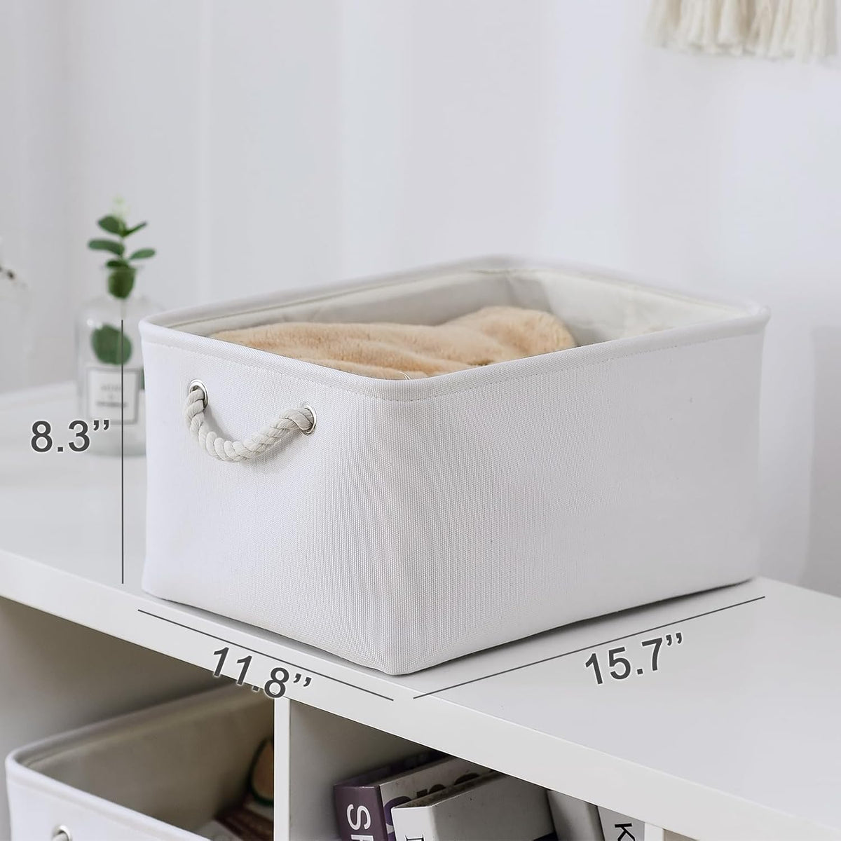 TheWarmHome Fabric Storage Bin, Large 1 Pack 15.7L*11.8W*8.3H Storage Basket for Home Storage and