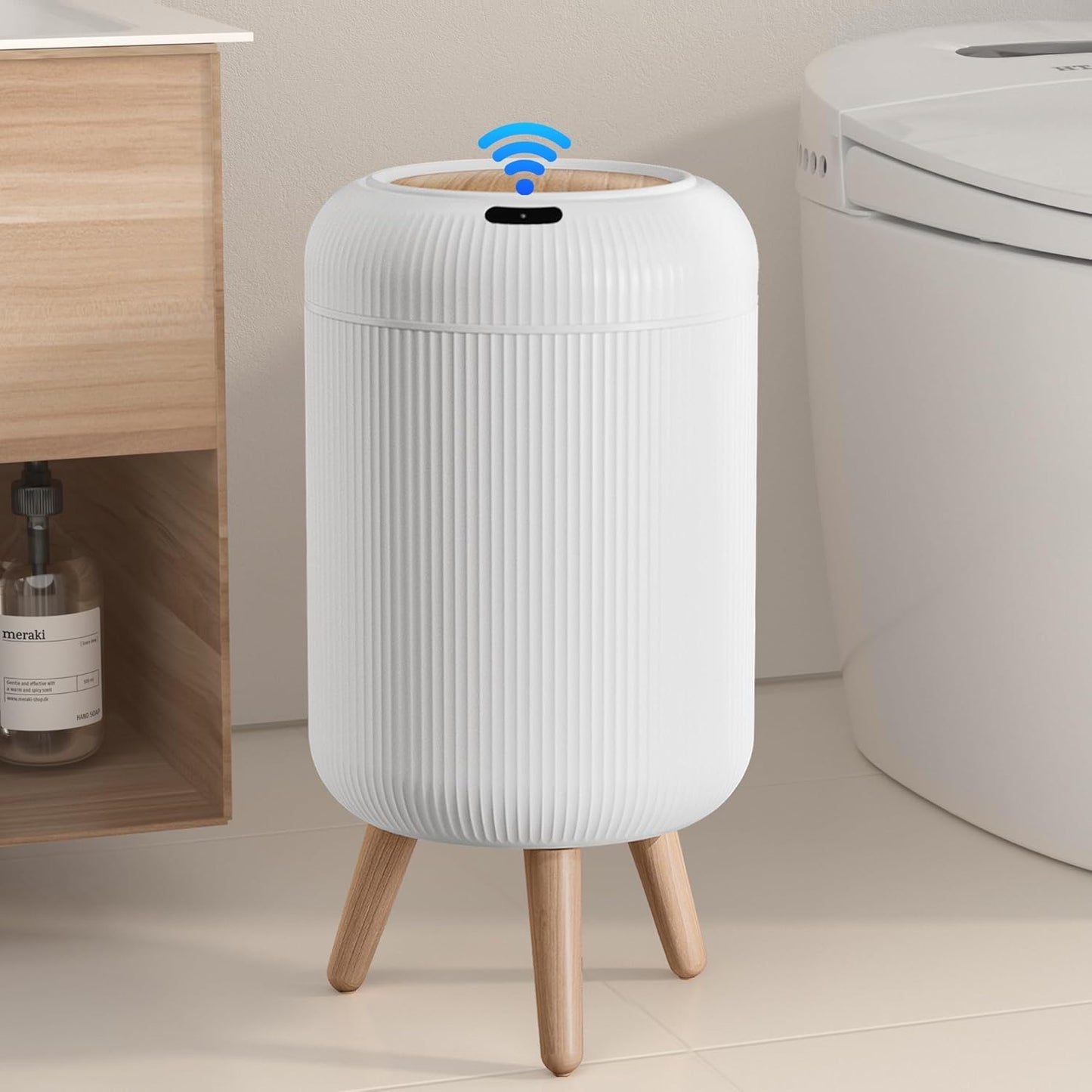 Automatic Motion Sensor Bathroom Trash Can with Lid, 3 Gallon / 11L Touchless Trash Garbage Bin