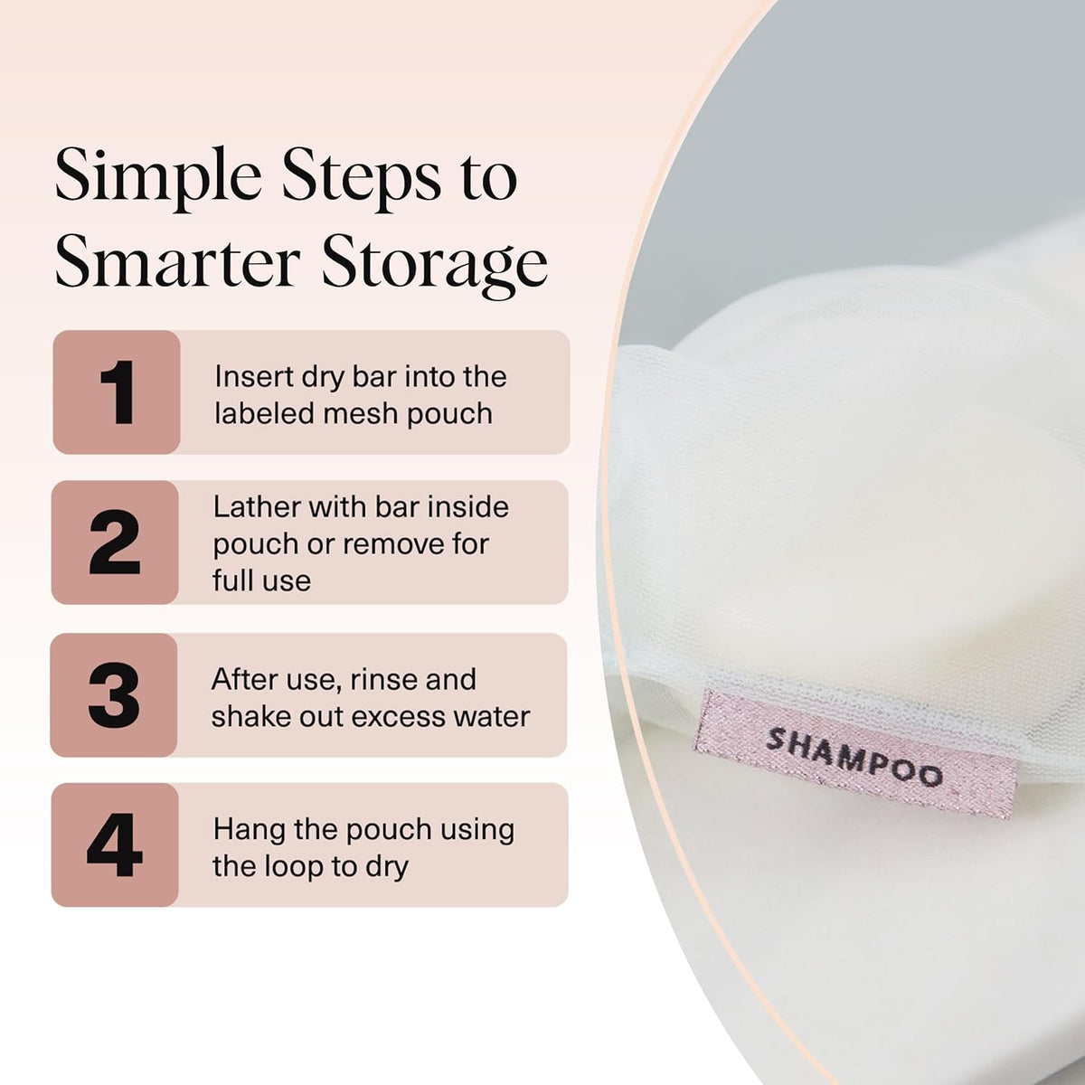 Kitsch Bar Soap Saver Bag – Patented Mesh Bag Soap Holder for Shampoo and Conditioner Bars